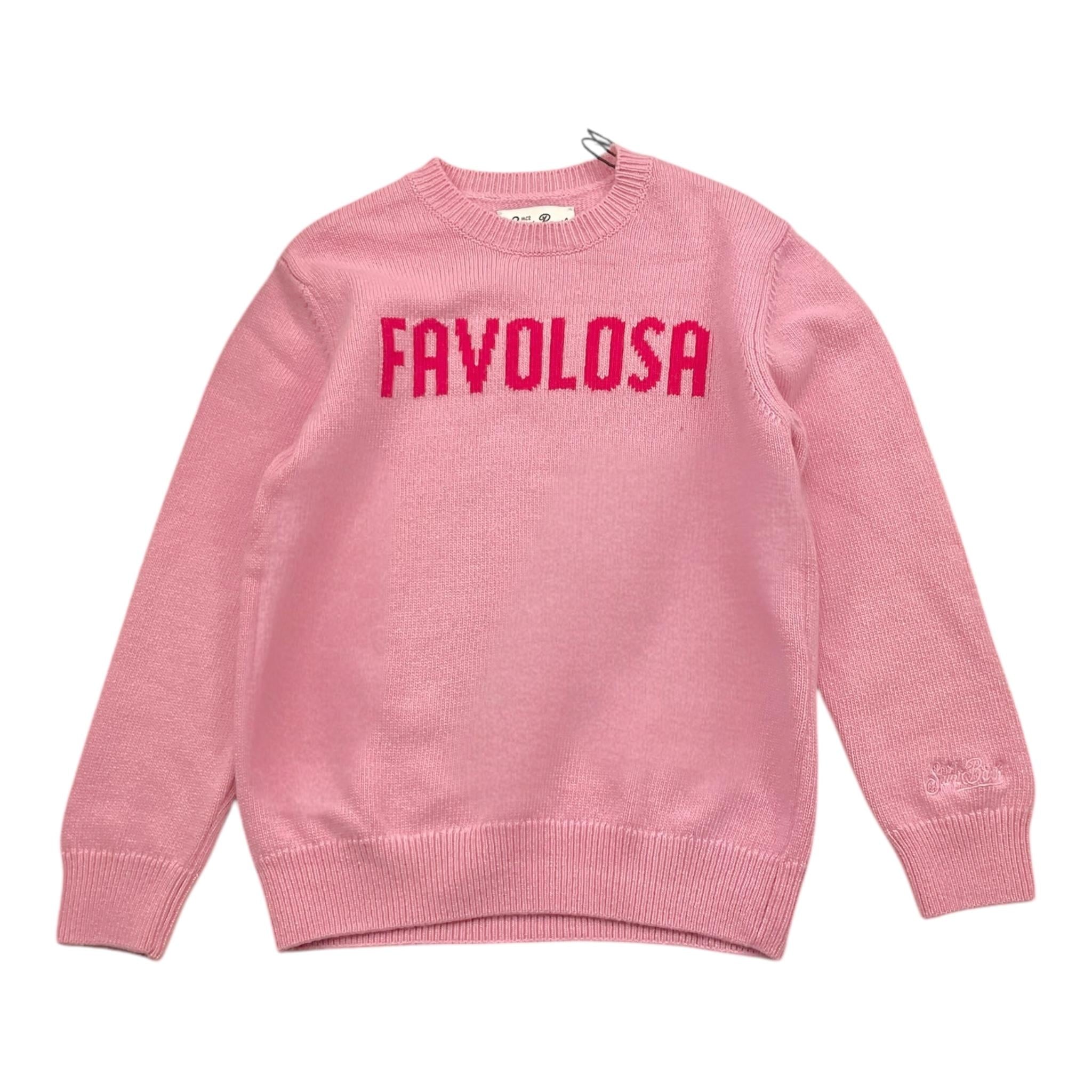 SAINT BARTH maglia girocollo tinta unita con stampa Rosa per Bambina FAVOLOSA ROSA SAINT BARTH