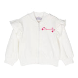 MONNALISA felpa tinta unita con zip e stampa Bianco per Neonata 39D801 BIANCO MONNALISA