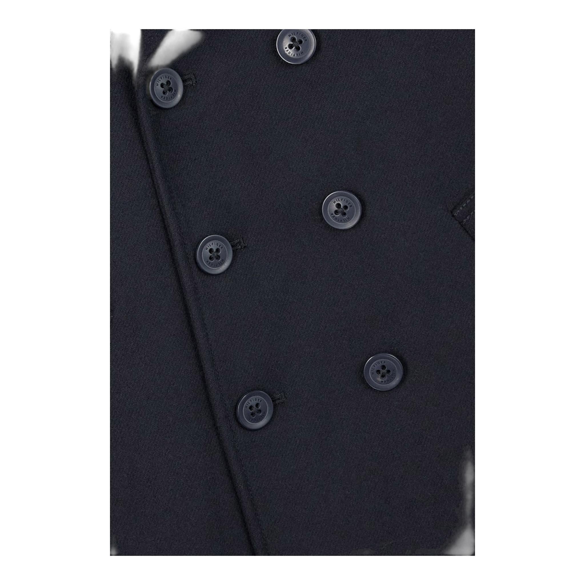 TOMMY HILFIGER cappotto tinta unita con bottoni Blu per Bambino KB0KB09199 BLU TOMMY HILFIGER
