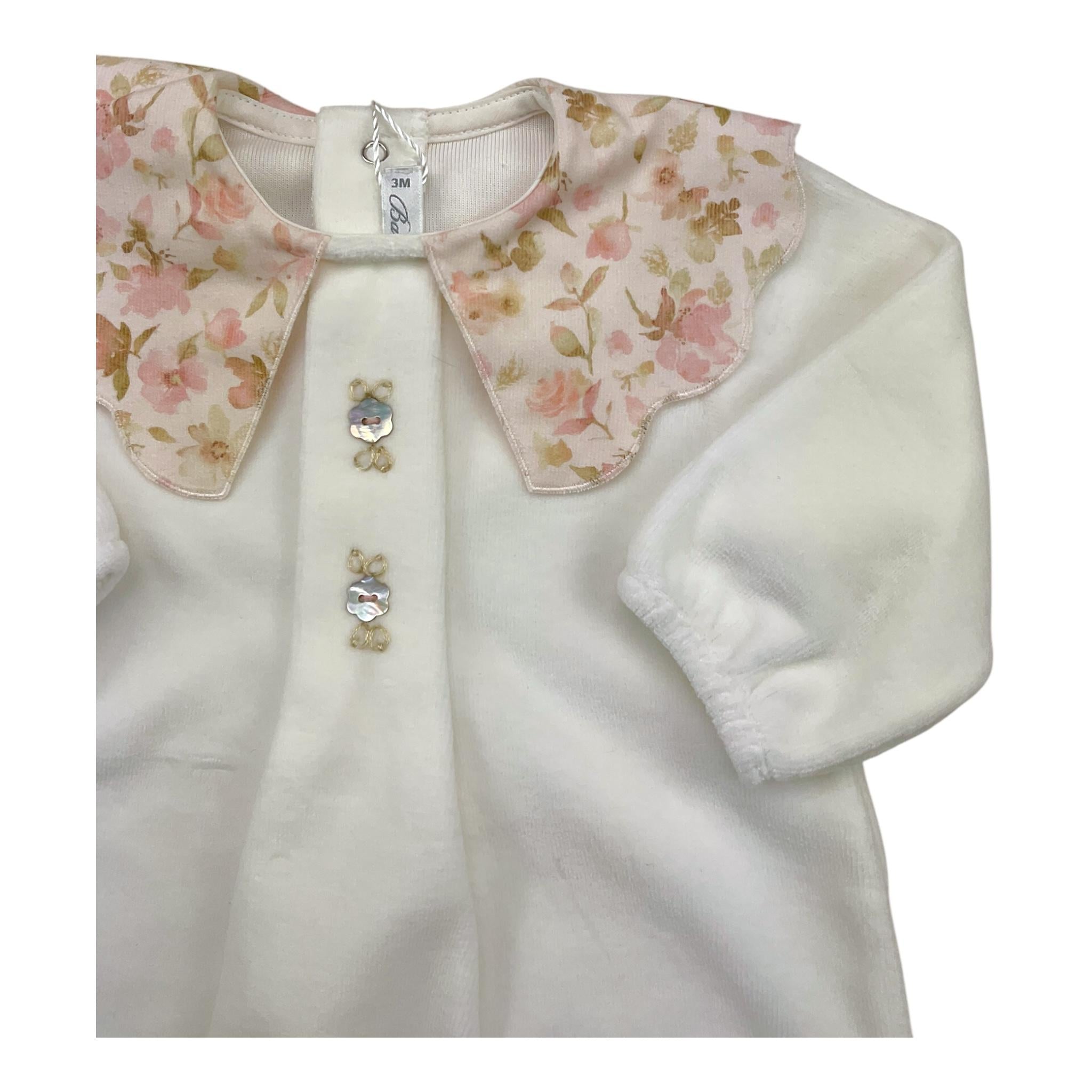 BARCELLINO tutina tinta unita con fantasia Bianco per Neonata 115801 BIANCO BARCELLINO
