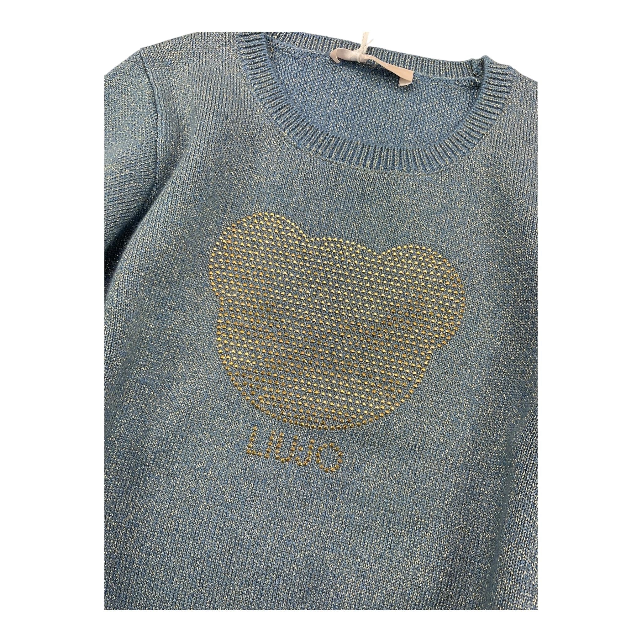 LIU JO maglia girocollo tinta unita lurex Blu per Bambina KF4075 BLU LIU JO