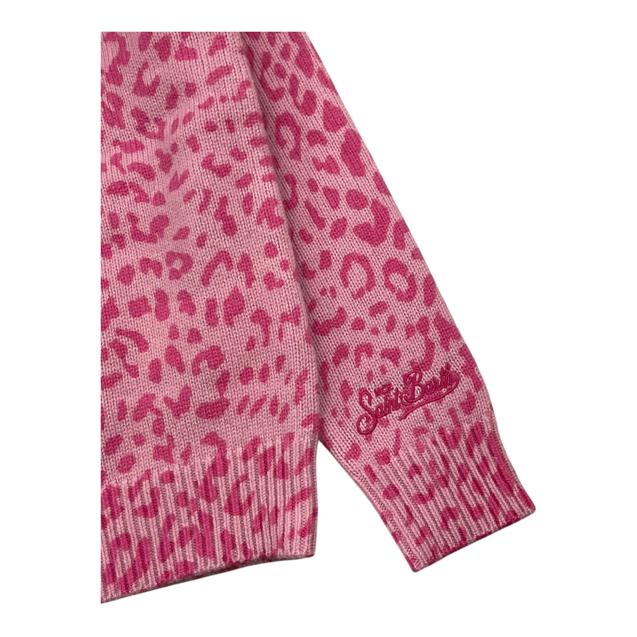 SAINT BARTH maglia tinta unita con fantasia maculata Rosa per Bambina PRC0015 ROSA SAINT BARTH