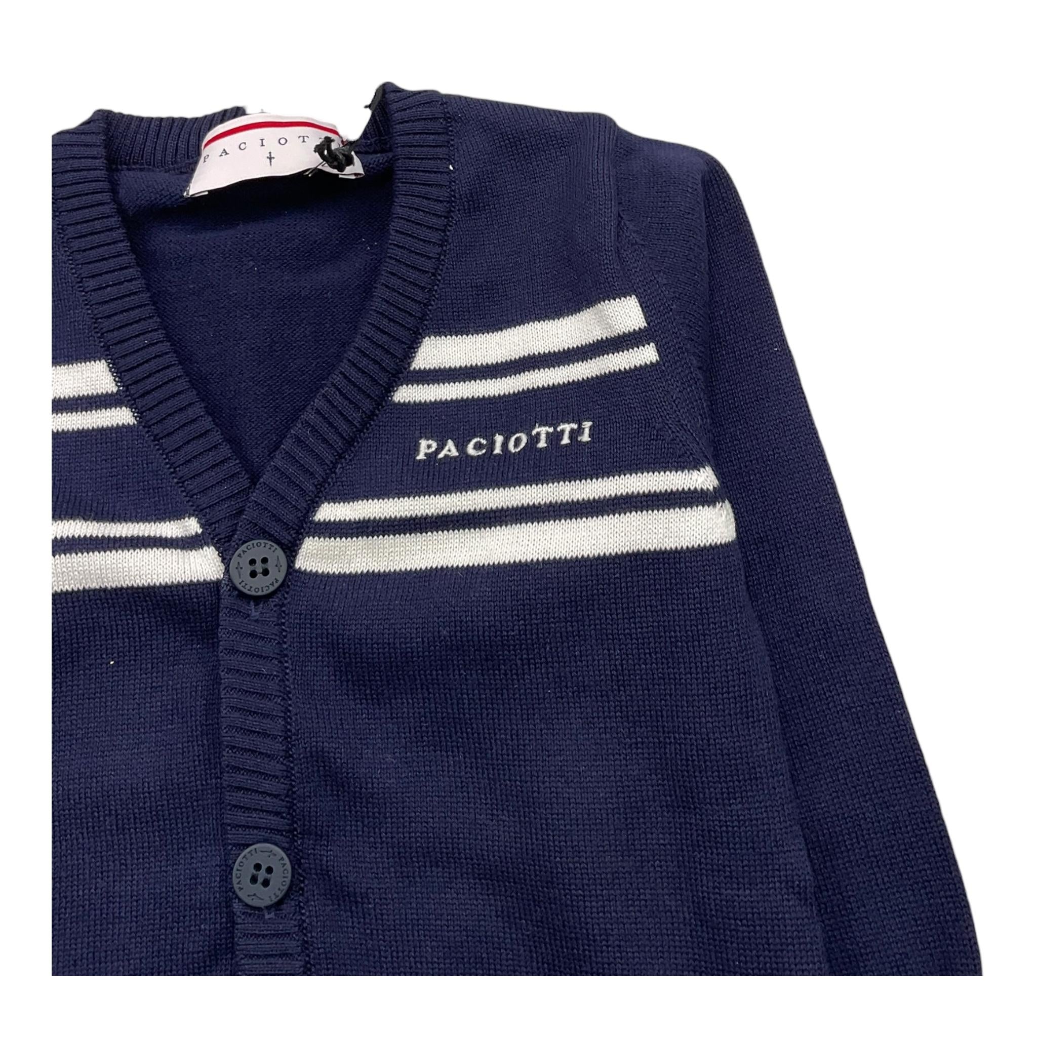 CESARE PACIOTTI cardigan tinta unita con logo Blu per Bambino MGP5361B BLU CESARE PACIOTTI