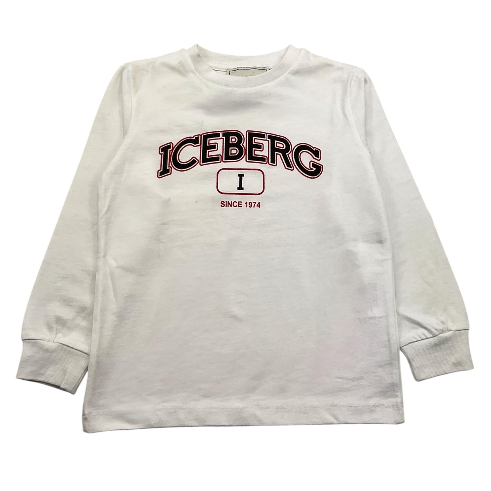 ICEBERG shirt girocollo tinta unita con logo Bianco per Bambino TSICE5316B BIANCO ICEBERG