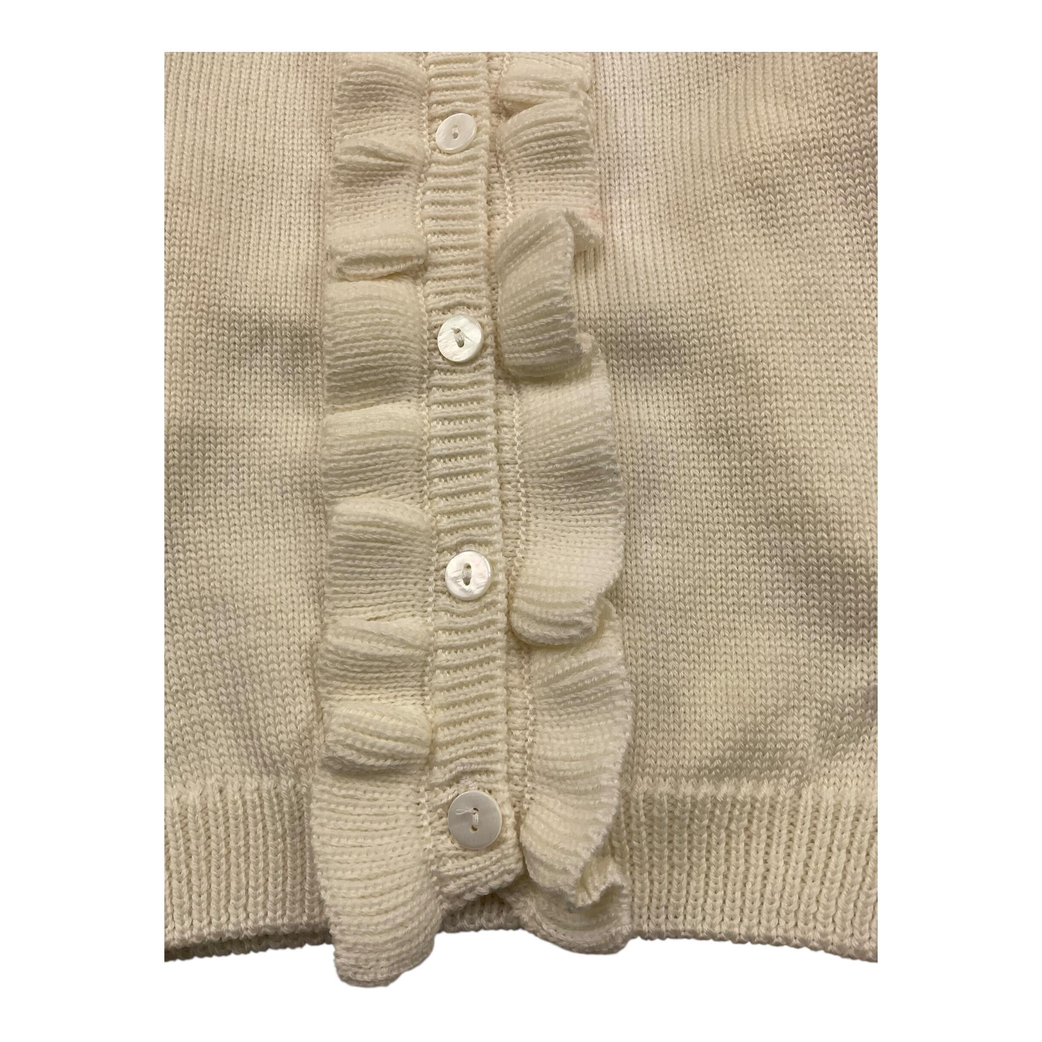LITTLE BEAR cardigan tinta unita con rouches Panna per Neonata 5142 PANNA LITTLE BEAR