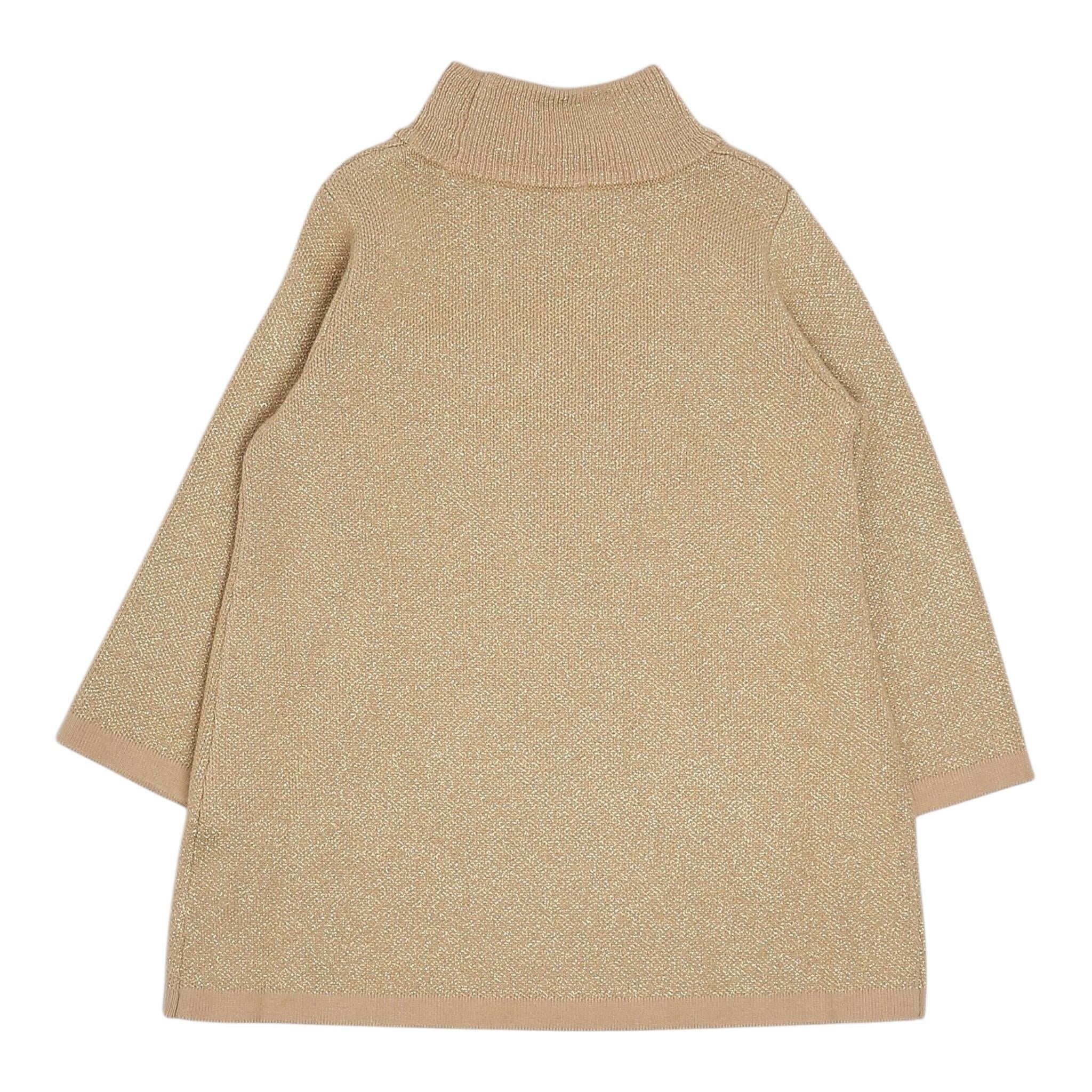 LIU JO abito in maglia collo alto tinta unita con stampa Sabbia per Bambina KF4071JX SABBIA LIU JO