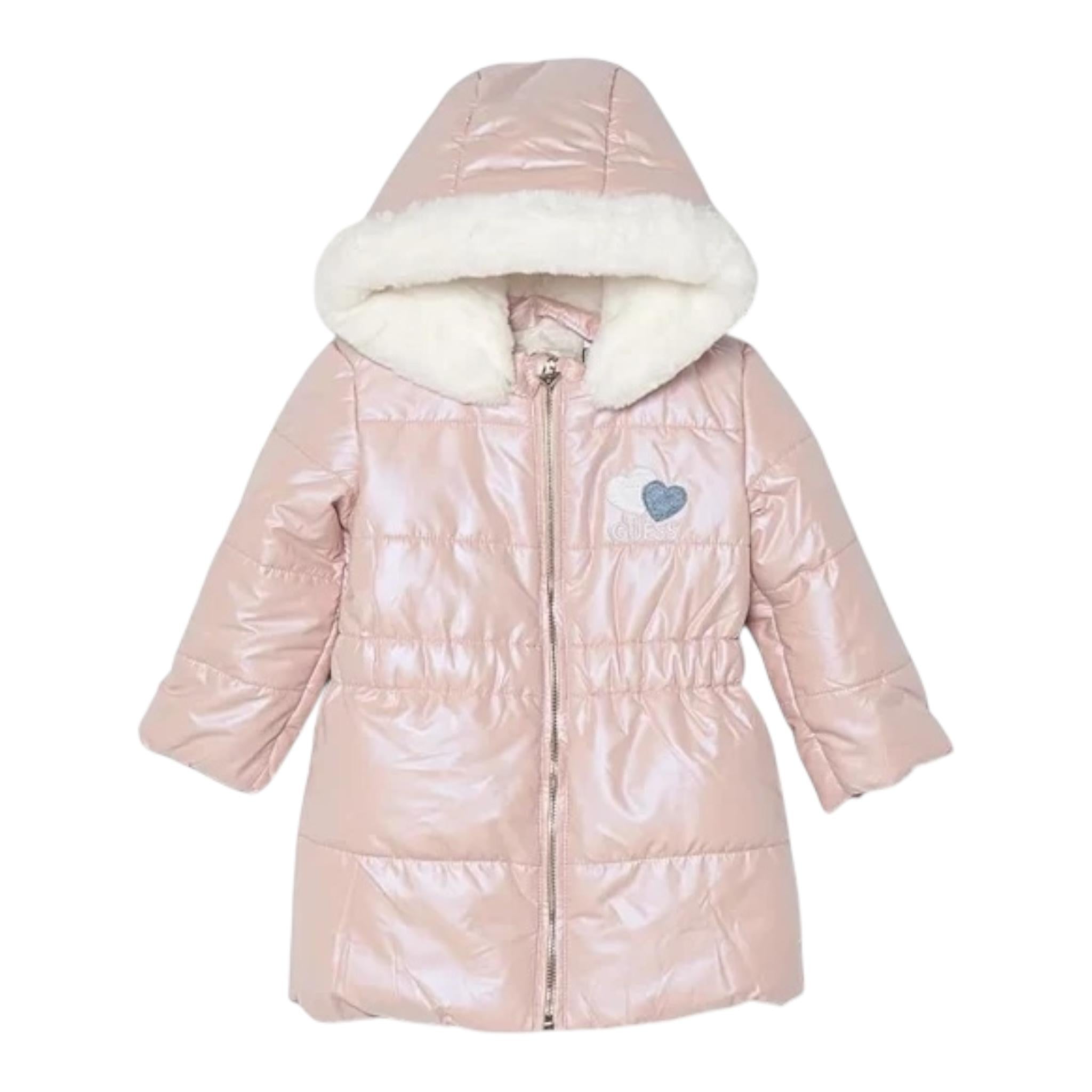GUESS giubbino tinta unita con capuccio e zip Rosa per Neonata A4BL01WGJC0 ROSA GUESS