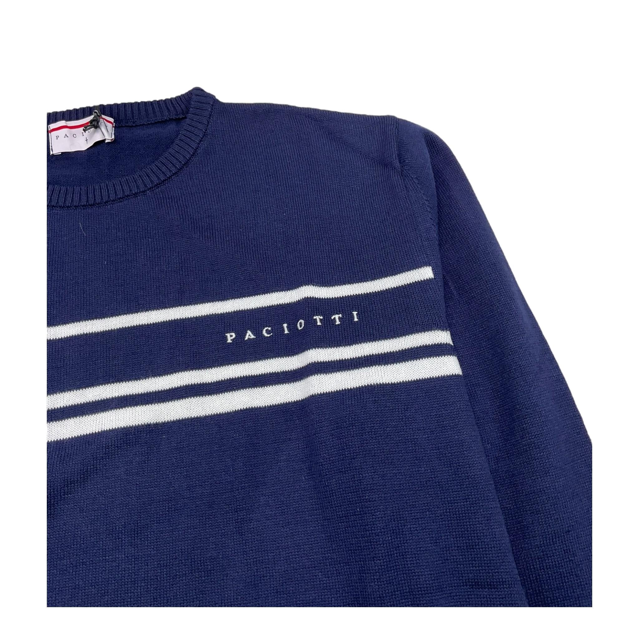 CESARE PACIOTTI maglia girocollo tinta unita con logo Blu per Bambino MGP5355J BLU CESARE PACIOTTI