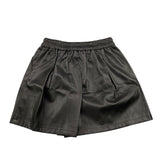 MANILA GRACE short in ecopelle tinta unita con elastico in vita Nero per Bambina MFJF24P114 NERO MANILA GRACE