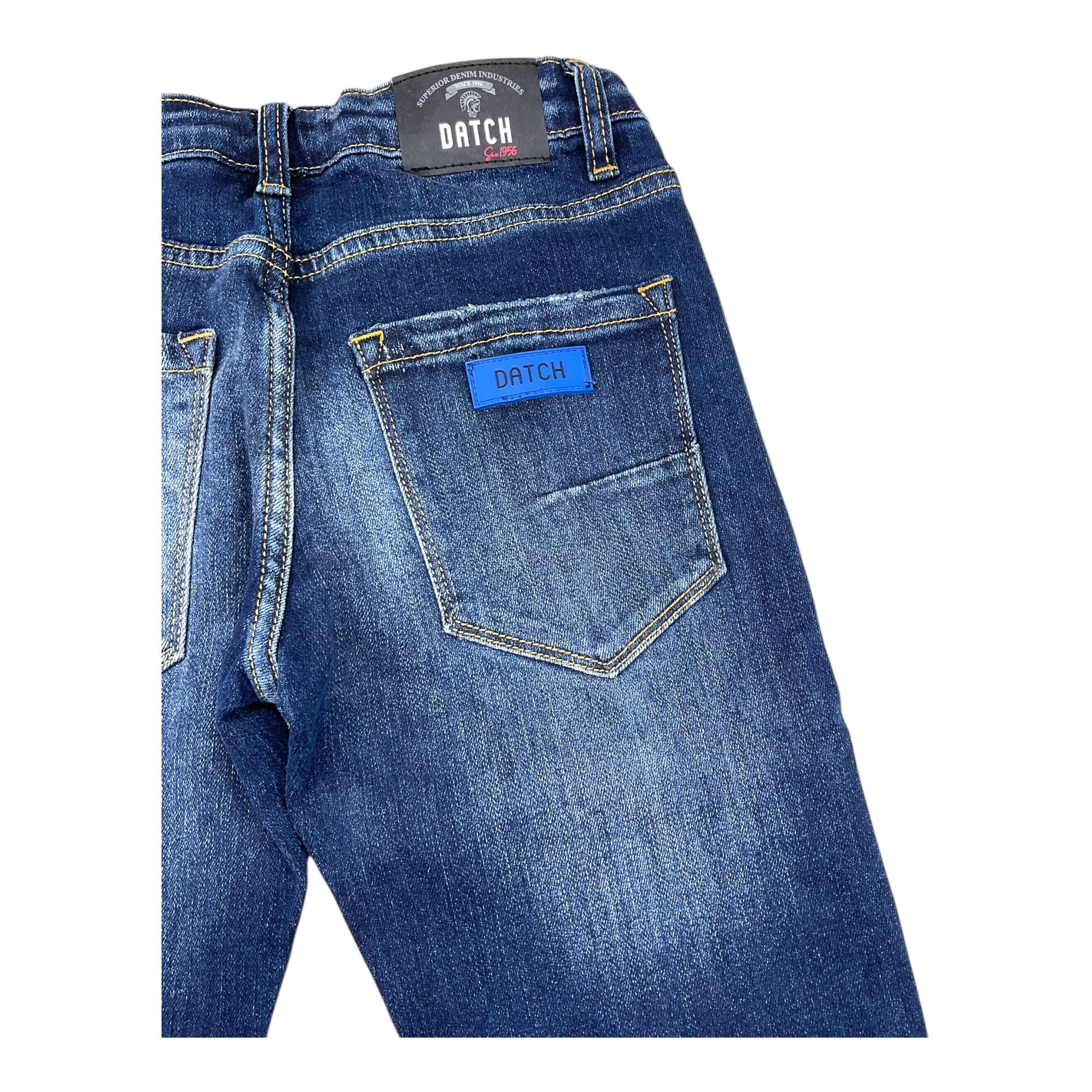 DATCH jeans tinta unita con girovita regolabile Blu per Bambino DTH1481 BLU DATCH
