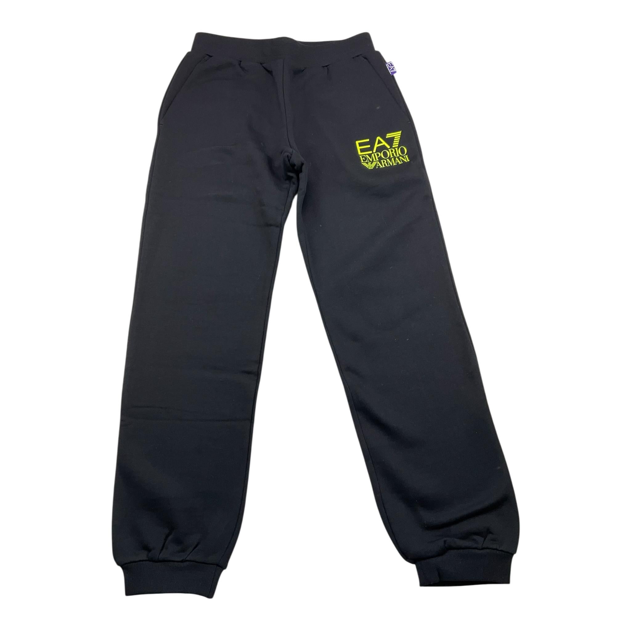 EMPORIO ARMANI pantalone tuta tinta unita con logo Nero per Bambino 6DFP17 NERO EMPORIO ARMANI