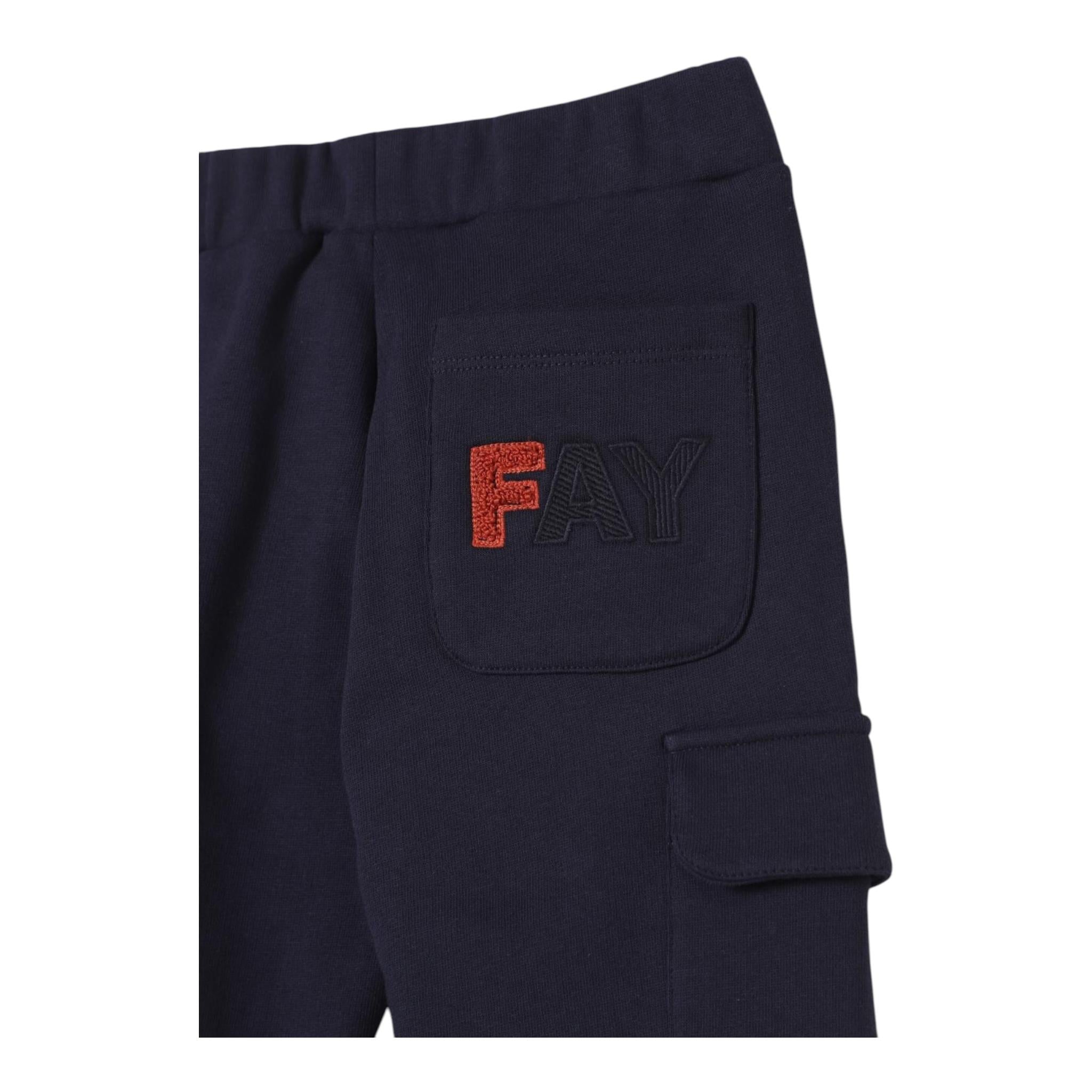 FAY pantalone modello tuta tinta unita con logo Blu per Bambino FV6P70 BLU FAY
