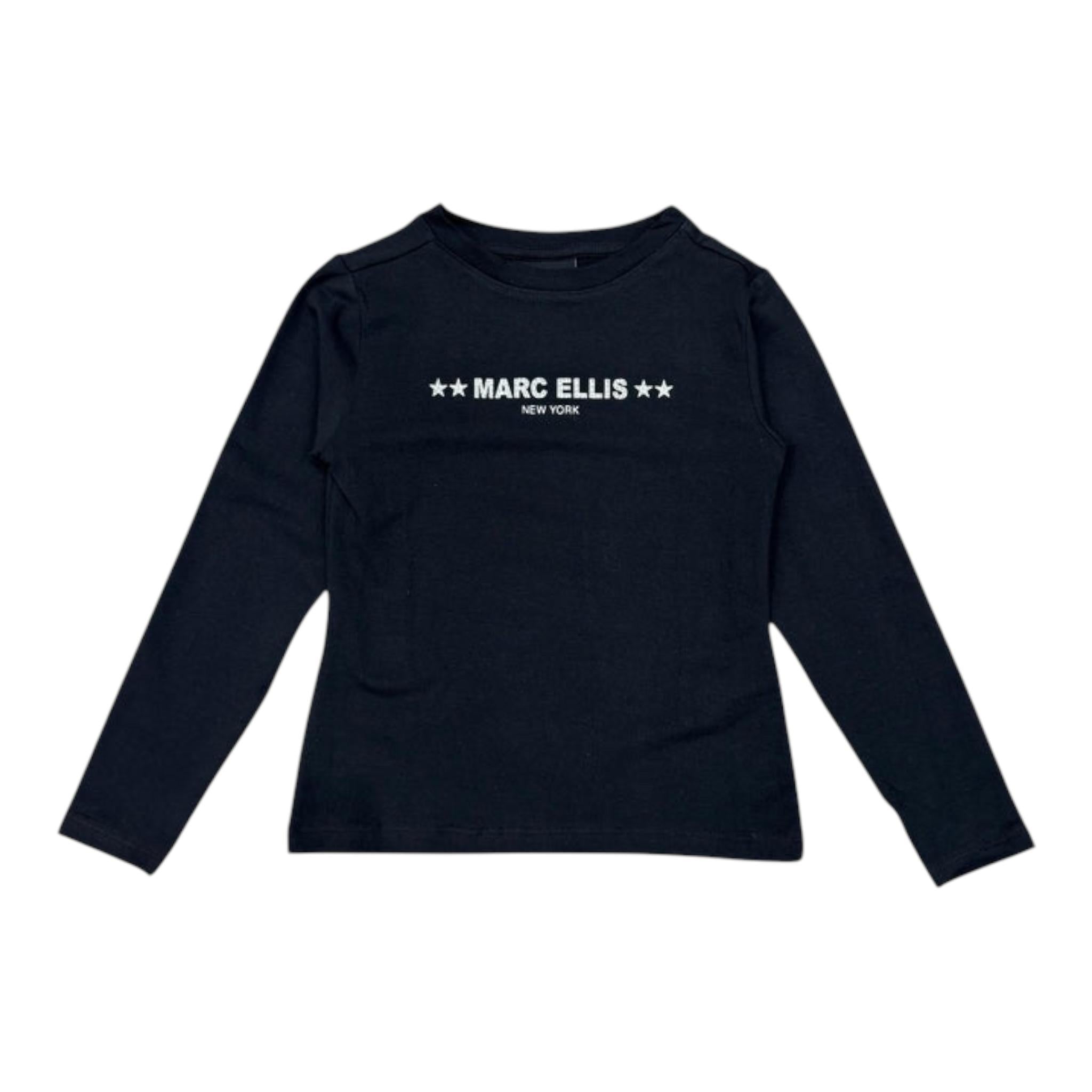 MARC ELLIS shirt girocollo tinta unita con stampa Nero per Bambina JMJTS15498 NERO MARC ELLIS