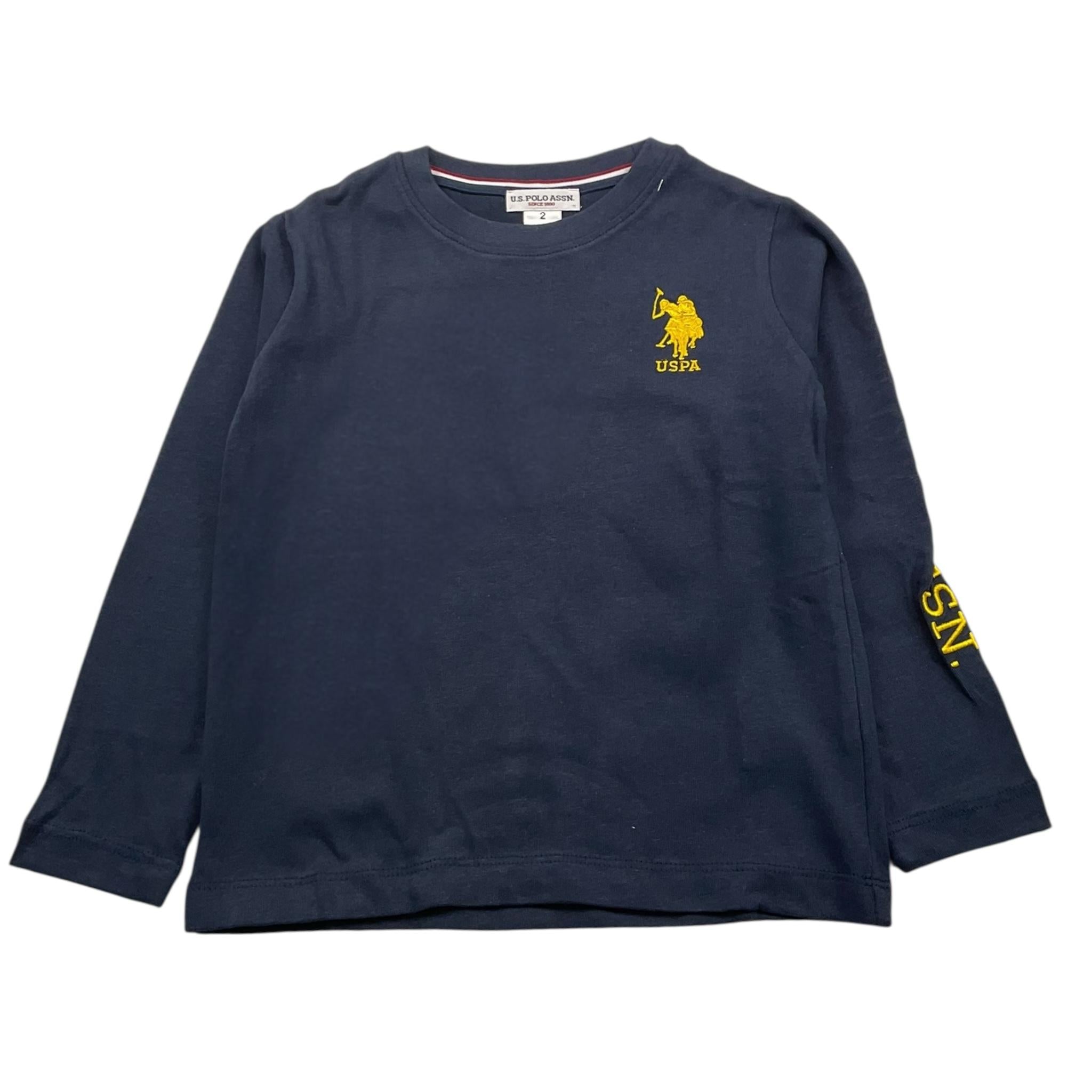 U.S. POLO ASSN shirt girocollo tinta unita con logo Blu per Bambino US40568 BLU U.S. POLO ASSN