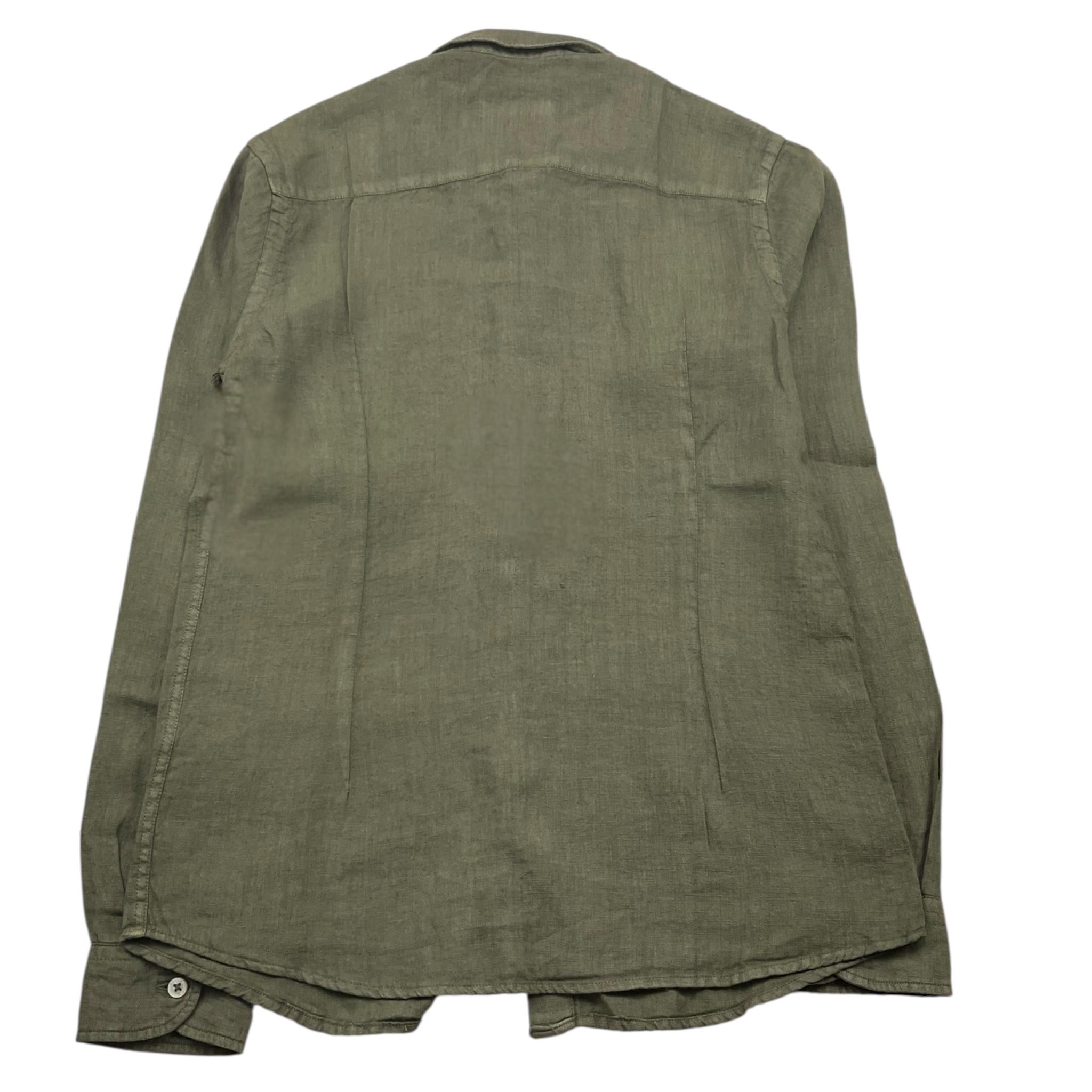 camicia manica lunga tinta unita PP40232 VERDE PAOLO PECORA