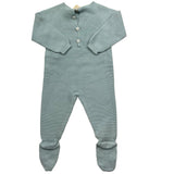 WEDOBLE tutina tinta unita con ricami Azzurro per Neonato V2202346A AZZURRO WEDOBLE