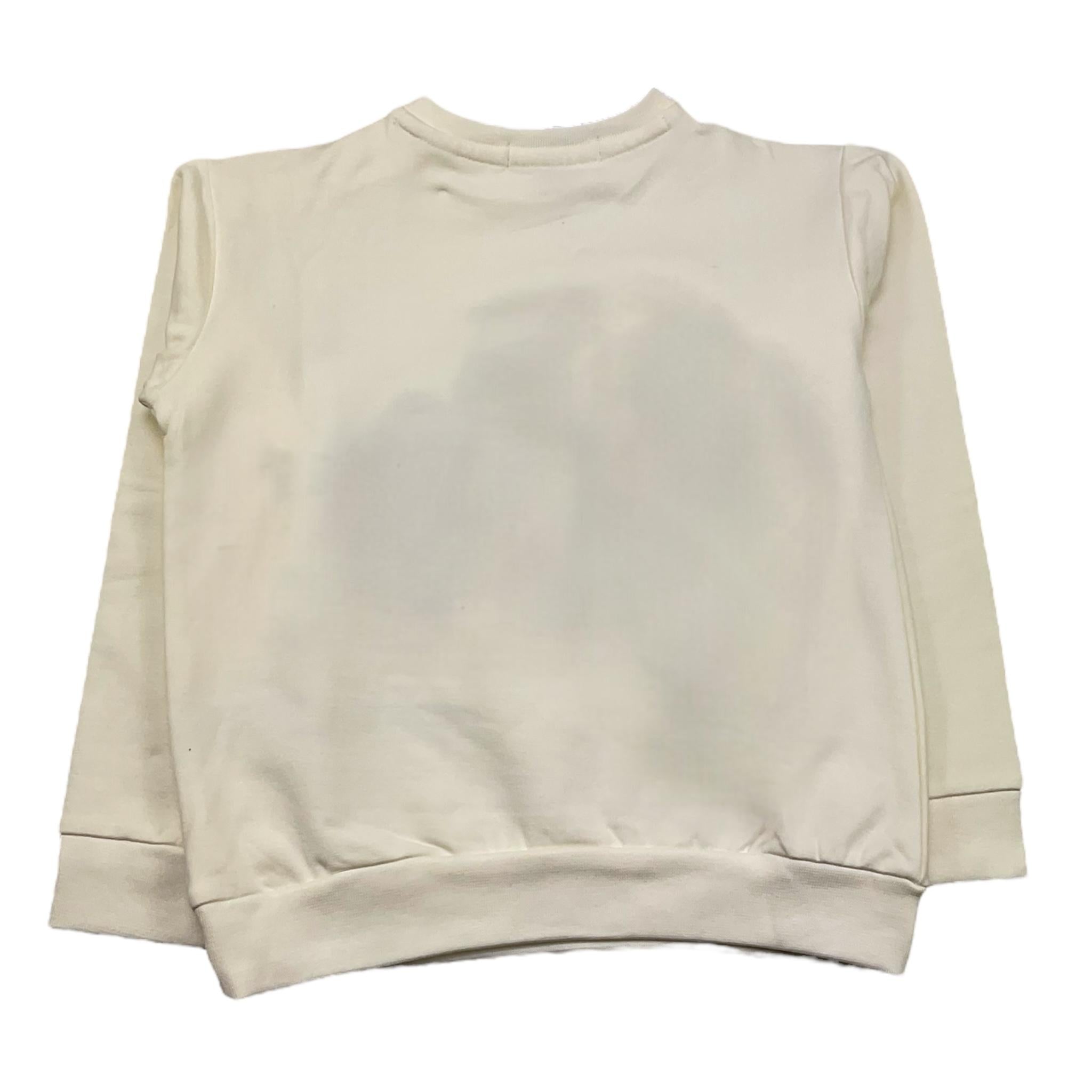 NEVER TOO felpa chiusa gircollo tinta unita con stampa in contrasto Panna per Bambino NT2152NJ PANNA NEVER TOO