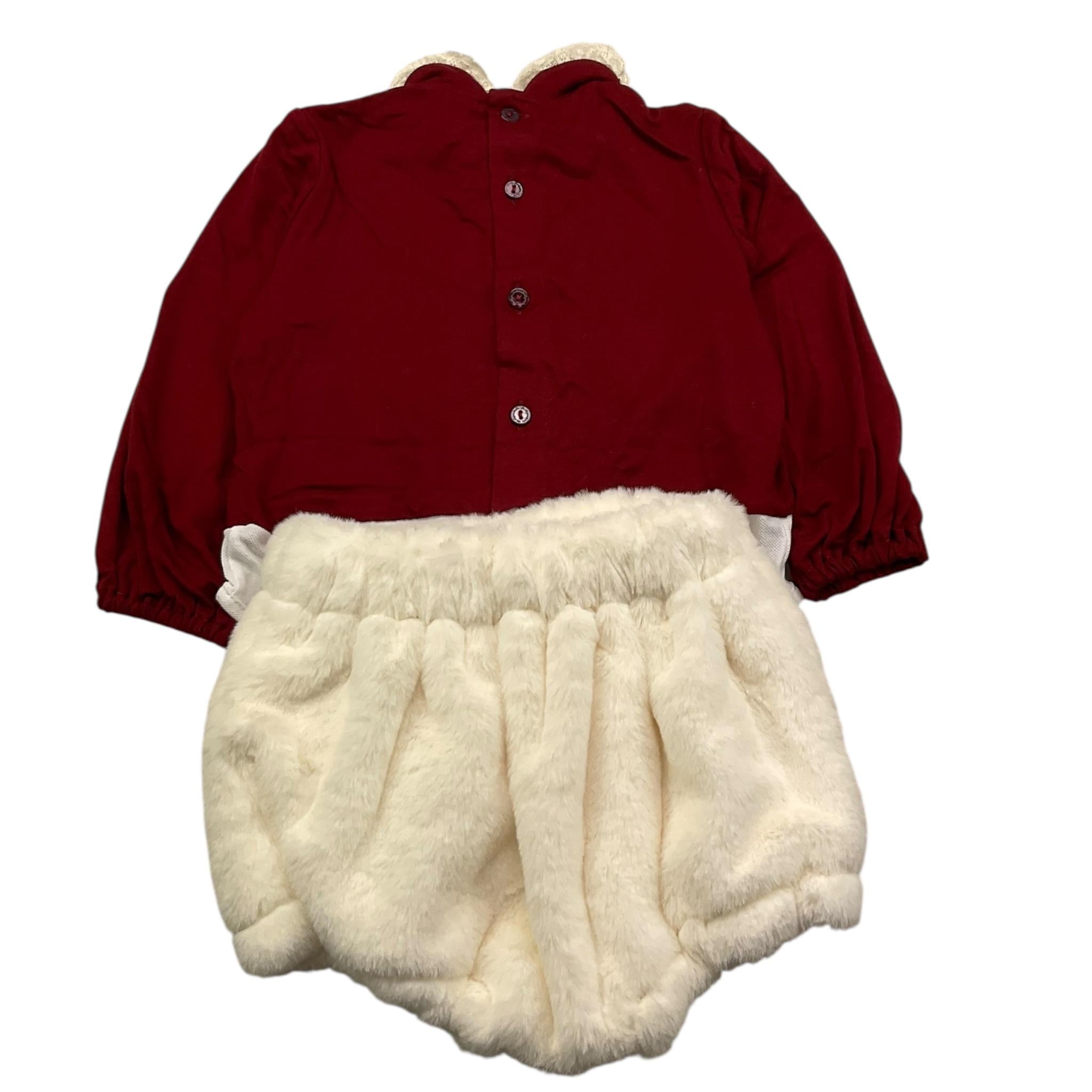 LA STUPENDERIA completo 2 pezzi shirt-culotte bicolore Rosso per Neonata TBCT06 ROSSO LA STUPENDERIA