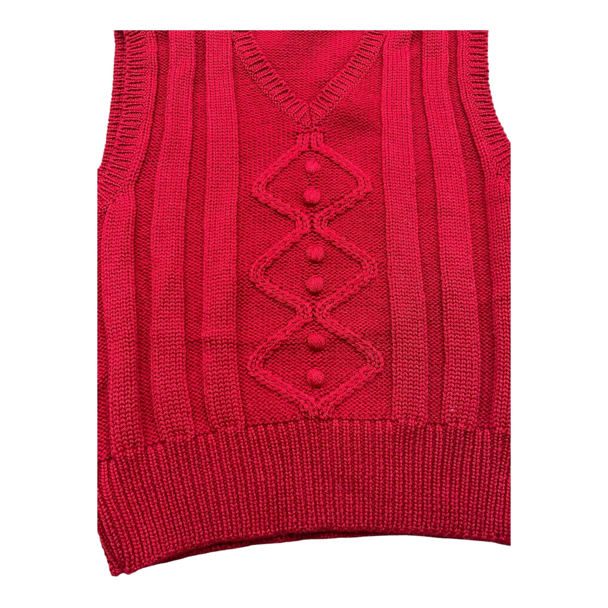 LA STUPENDERIA gilet tinta unita in maglia Rosso per Bambina WJGL42 ROSSO LA STUPENDERIA