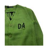 DANIELE ALESSANDRINI cardigan tinta unita con logo Verde per Neonato 1291W00060X VERDE DANIELE ALESSANDRINI