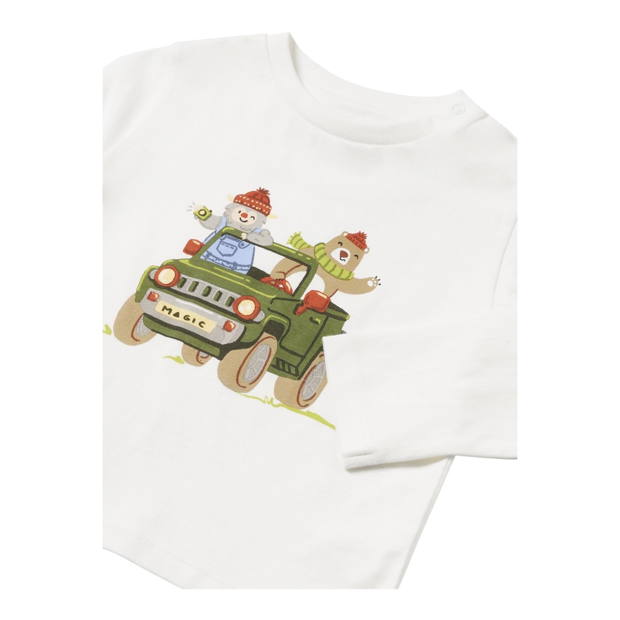 MAYORAL shirt girocollo tinta unita con stampa in contrasto Bianco per Neonato 2034 BIANCO MAYORAL