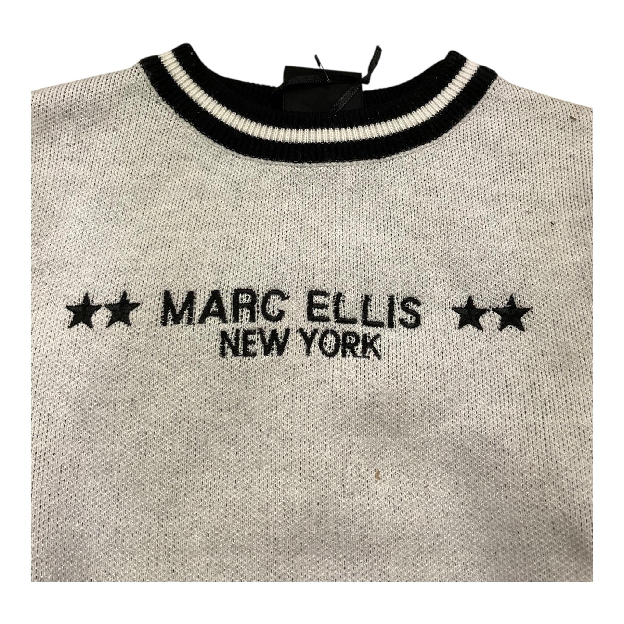 MARC ELLIS maglia girocollo tinta unita con logo e profili in contrasto Bianco per Bambina JMJSW00187XX BIANCO MARC ELLIS