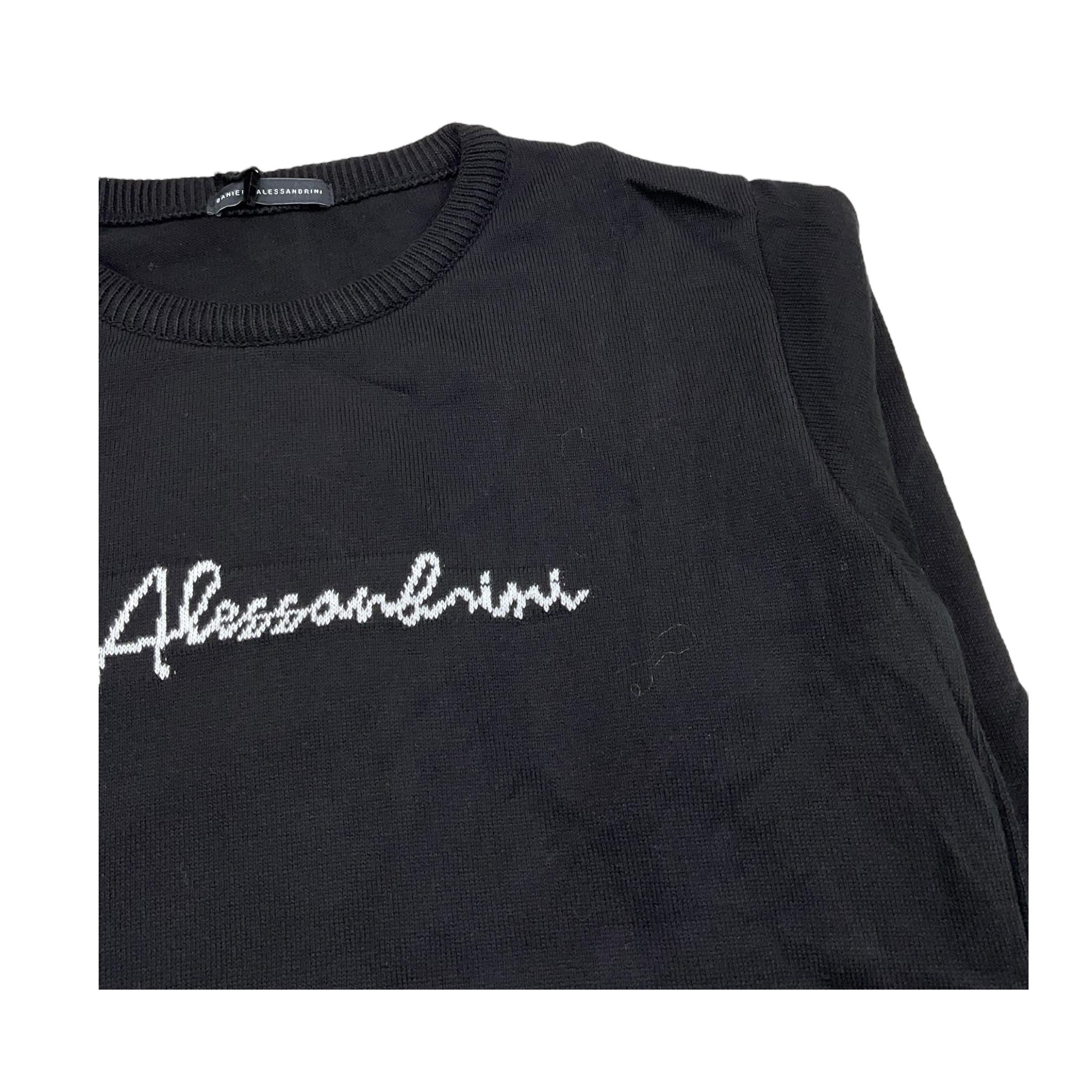 DANIELE ALESSANDRINI maglia girocollo tinta unita con stampa Nero per Bambino 1231W00049XXXXX NERO DANIELE ALESSANDRINI