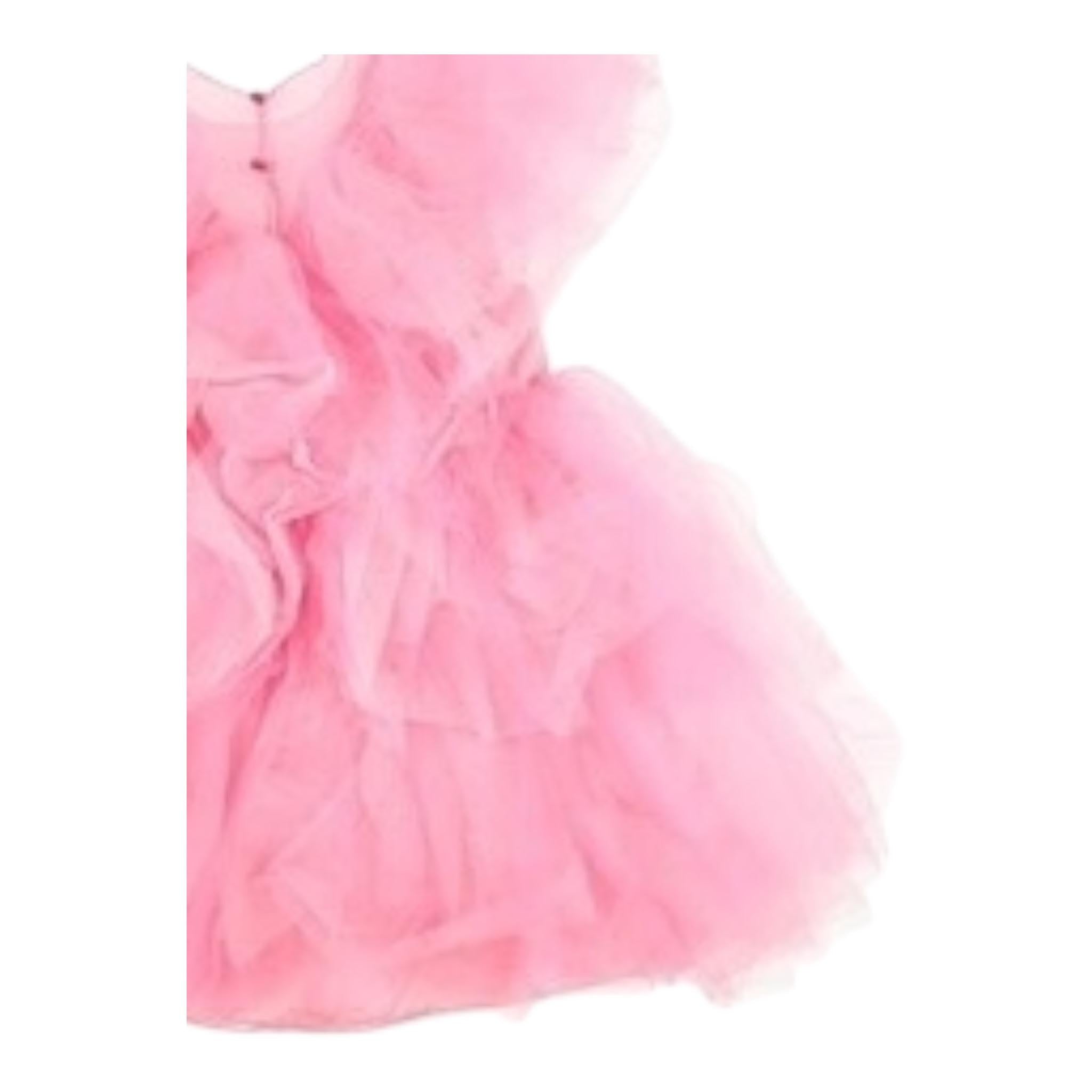 ELISABETTA FRANCHI abito tinta unita in tulle Rosa per Bambina EFAB472 ROSA ELISABETTA FRANCHI