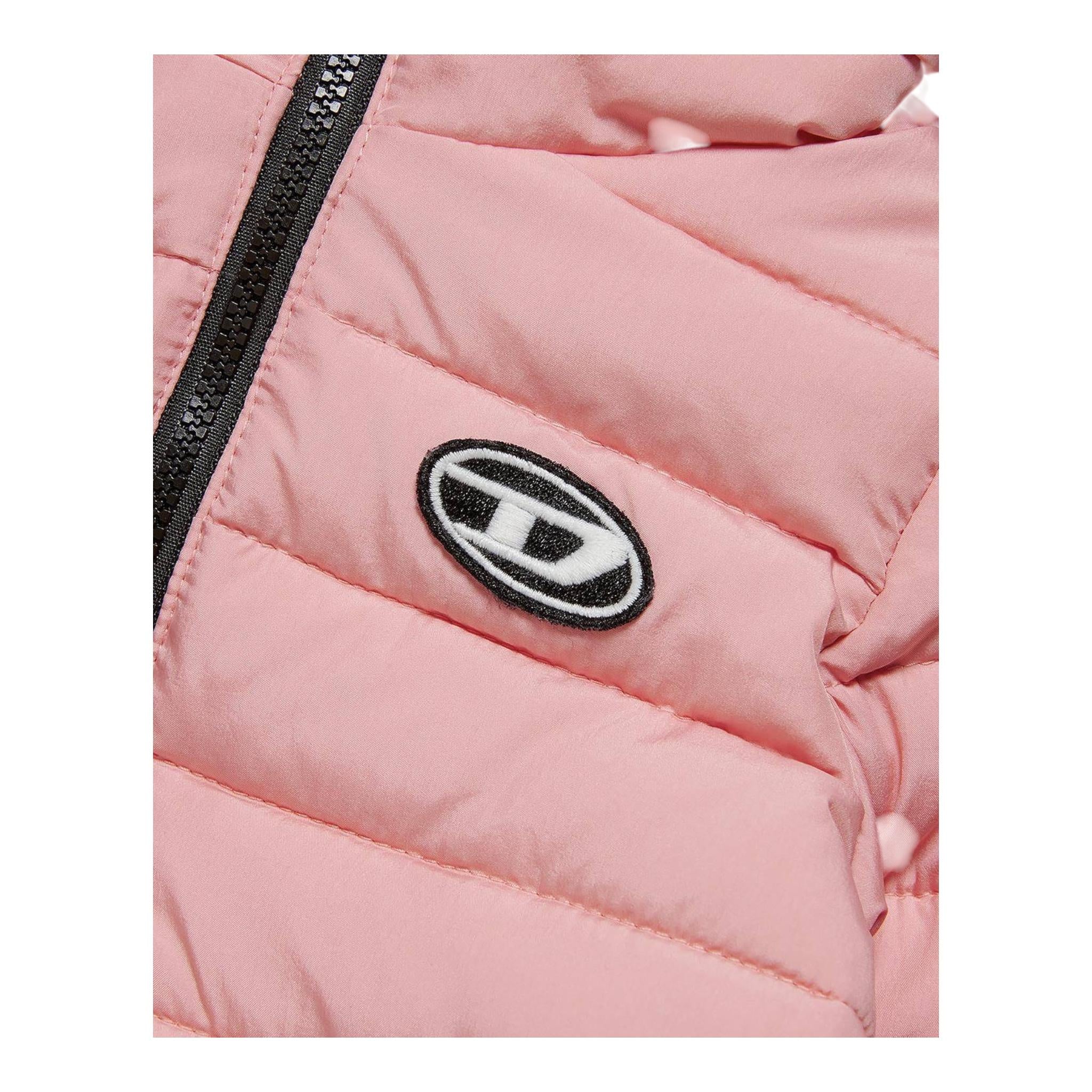 DIESEL giubbino con zip e cappuccio tinta unita Rosa per Neonata K00401 ROSA DIESEL
