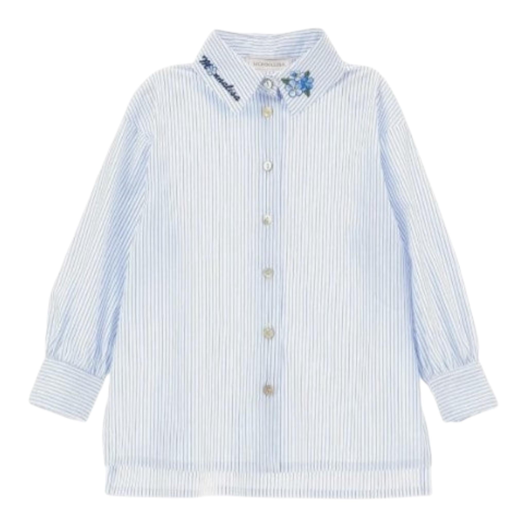 MONNALISA camicia tinta unita con fantasia a righe Bianco per Bambina 11B301 BIANCO MONNALISA
