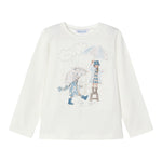 MAYORAL shirt girocollo tinta unita cn stampa in contrasto Bianco per Neonata 4067NX BIANCO MAYORAL