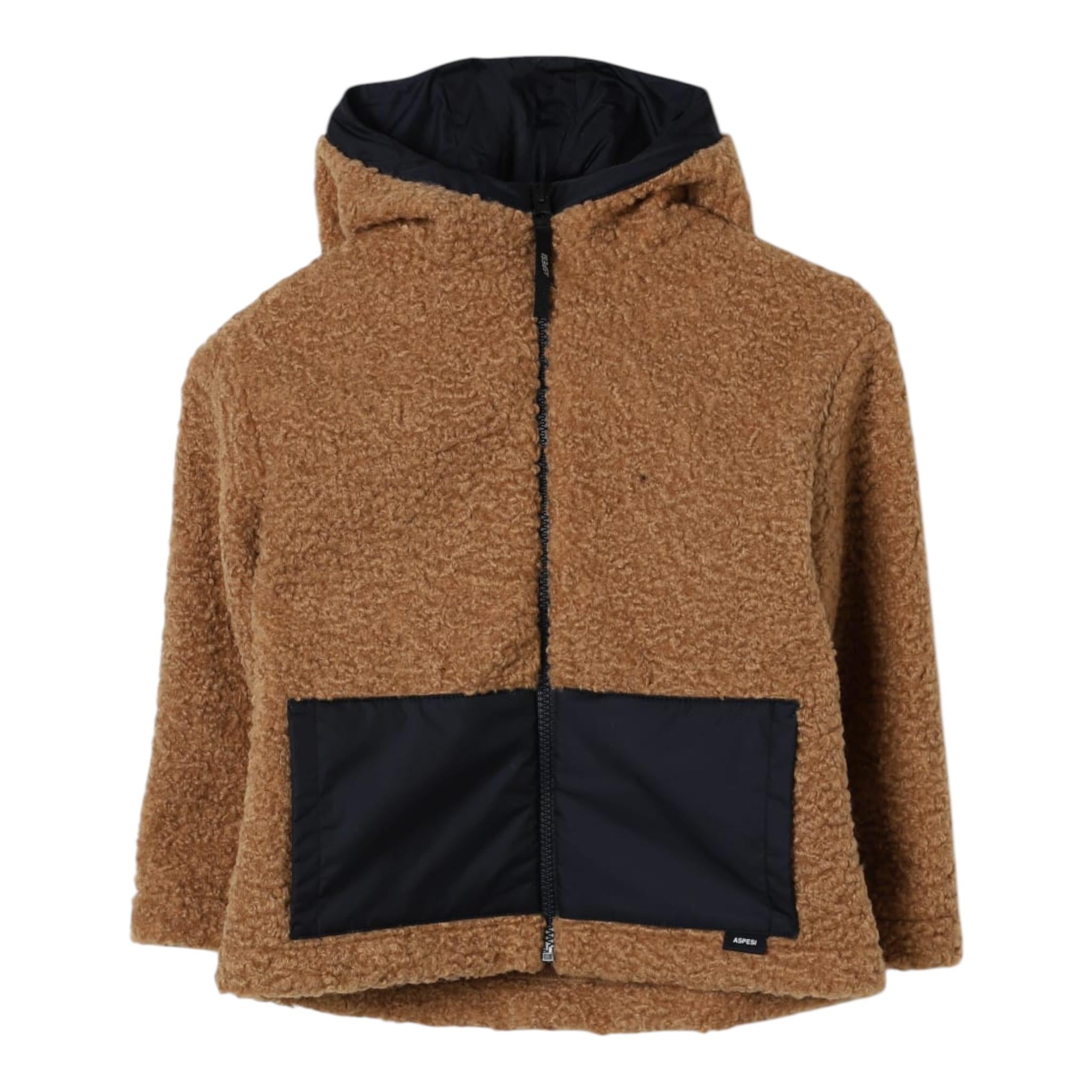 IL GUFO giubbino teddy tinta unita con cappuccio Marrone per Bambino F24043GMPE028 MARRONE IL GUFO