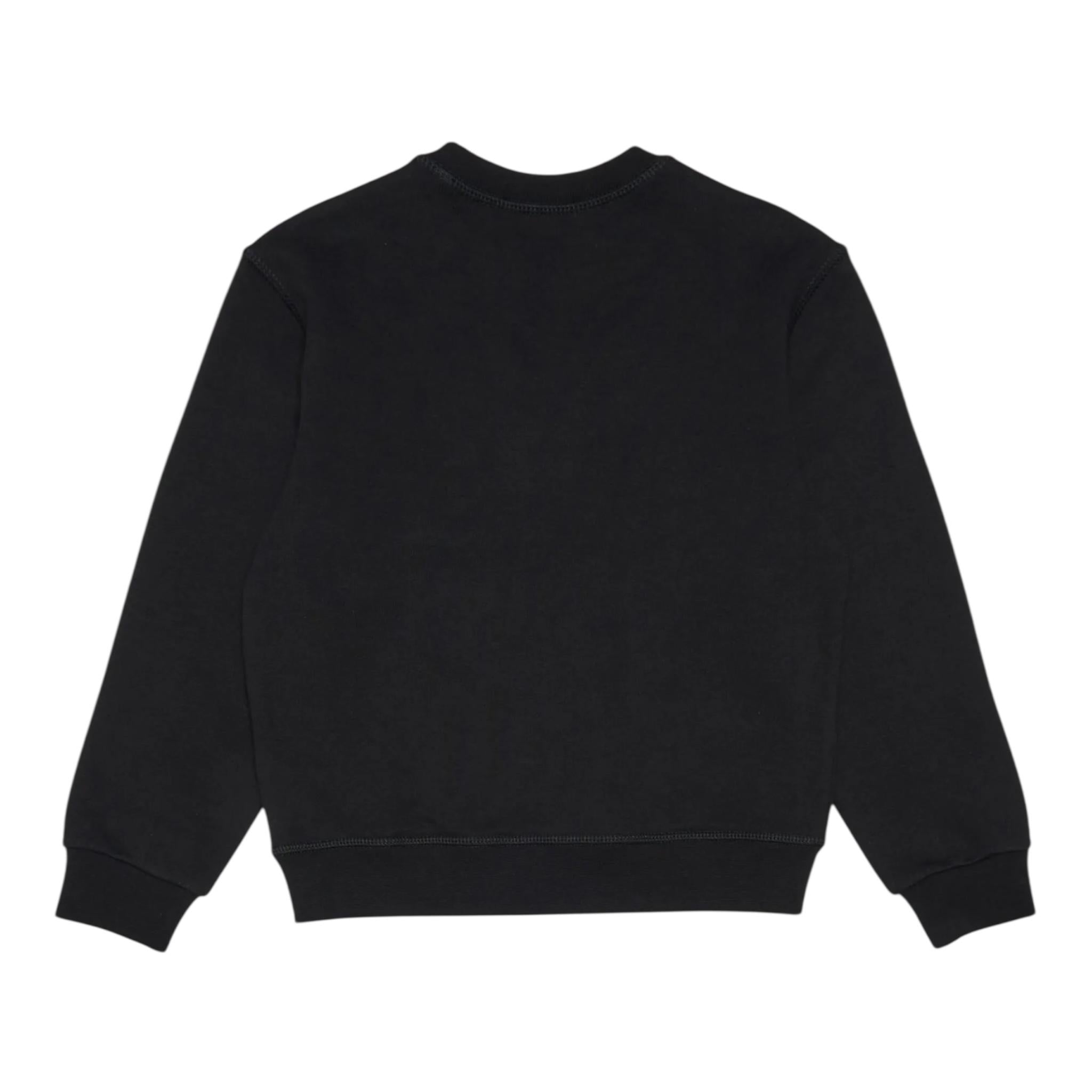 DSQUARED2 felpa chiusa girocollo tinta unita con logo Nero per Bambino DQ2055 NERO DSQUARED2