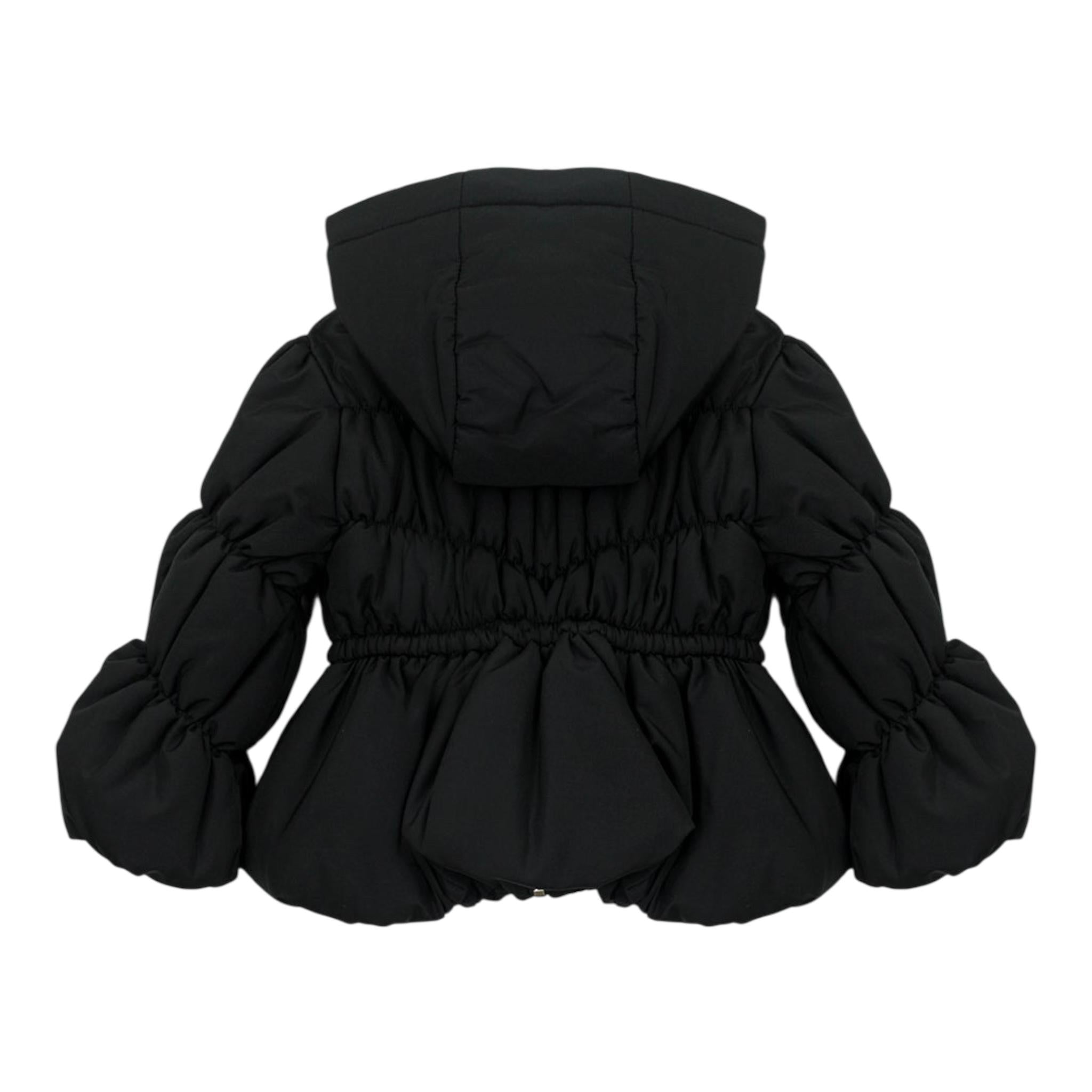 ELISABETTA FRANCHI giubbino tinta unita con cappuccio e logo Nero per Neonata EGGB034 NERO ELISABETTA FRANCHI