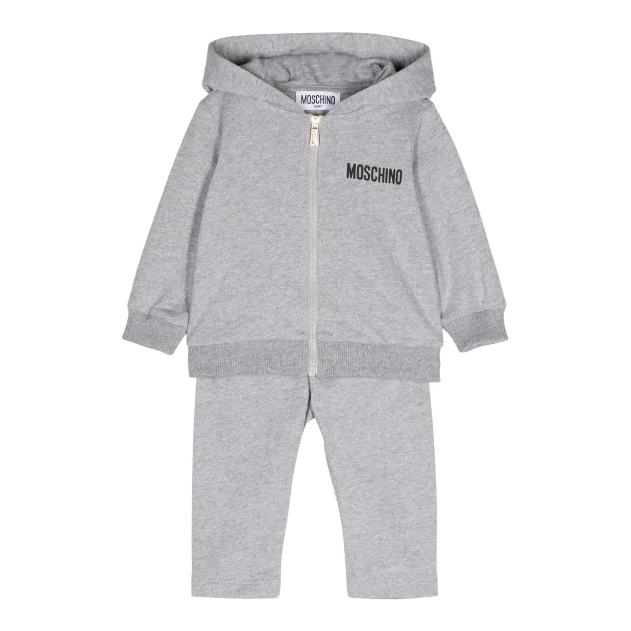 MOSCHINO completo 2 pezzi felpa-pantalone tinta unita Grigio per Neonato MUK04Y GRIGIO MOSCHINO
