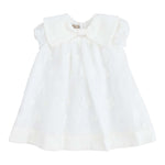 LA STUPENDERIA abito tinta unita mezza manica con ricami Bianco per Neonata CCAB24 BIANCO LA STUPENDERIA