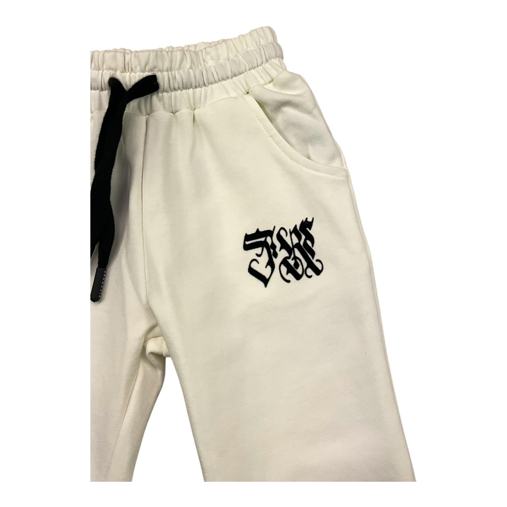 JOHN RICHMOND pantalone tuta tinta unita con stampa in contrasto Panna per Neonato RIA25107PA PANNA JOHN RICHMOND