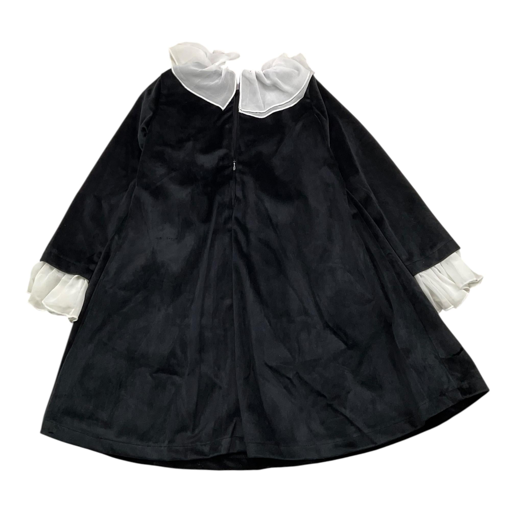 NANAN abito manica lunga tinta unita in velluto Nero per Bambina I2353636N NERO NANAN