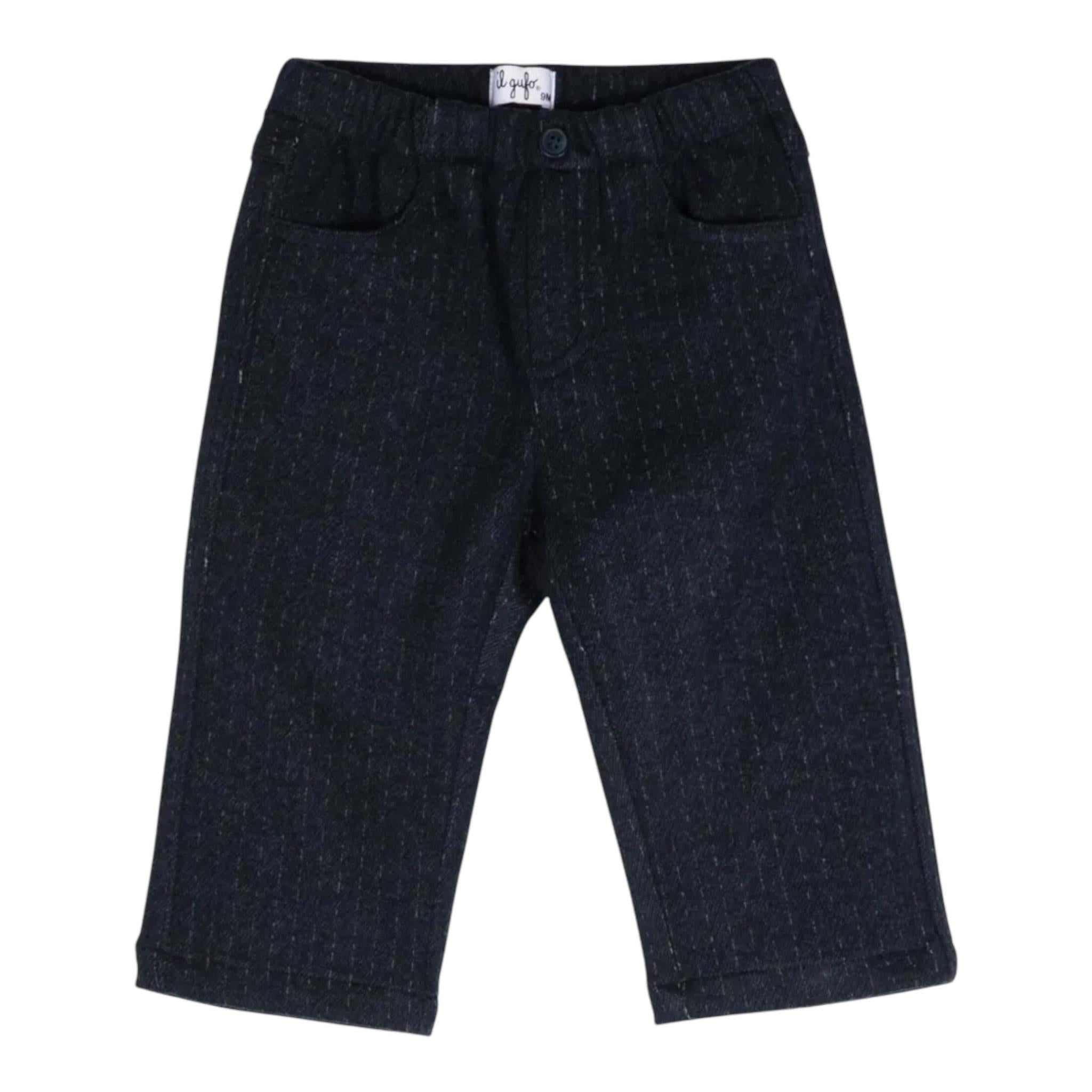 IL GUFO pantalone tinta unita con girovita regolabile Blu per Neonato A24PL409M0145 BLU IL GUFO