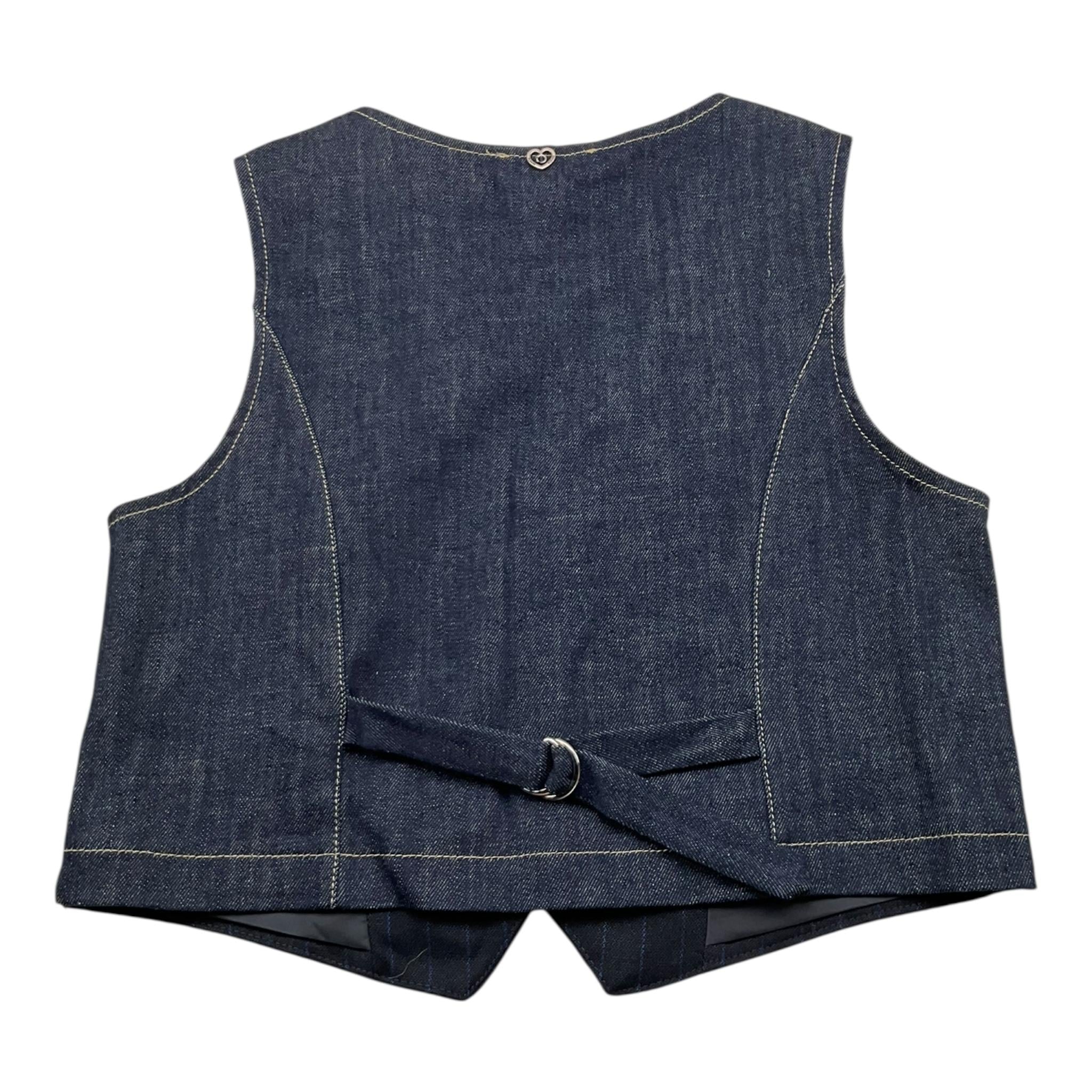 PLEASE gilet in denim tinta unita Blu per Bambina JH13121G66 BLU PLEASE