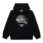 DIESEL felpa tinta unita con cappuccio e stampa Nero per Bambino J02003 NERO DIESEL