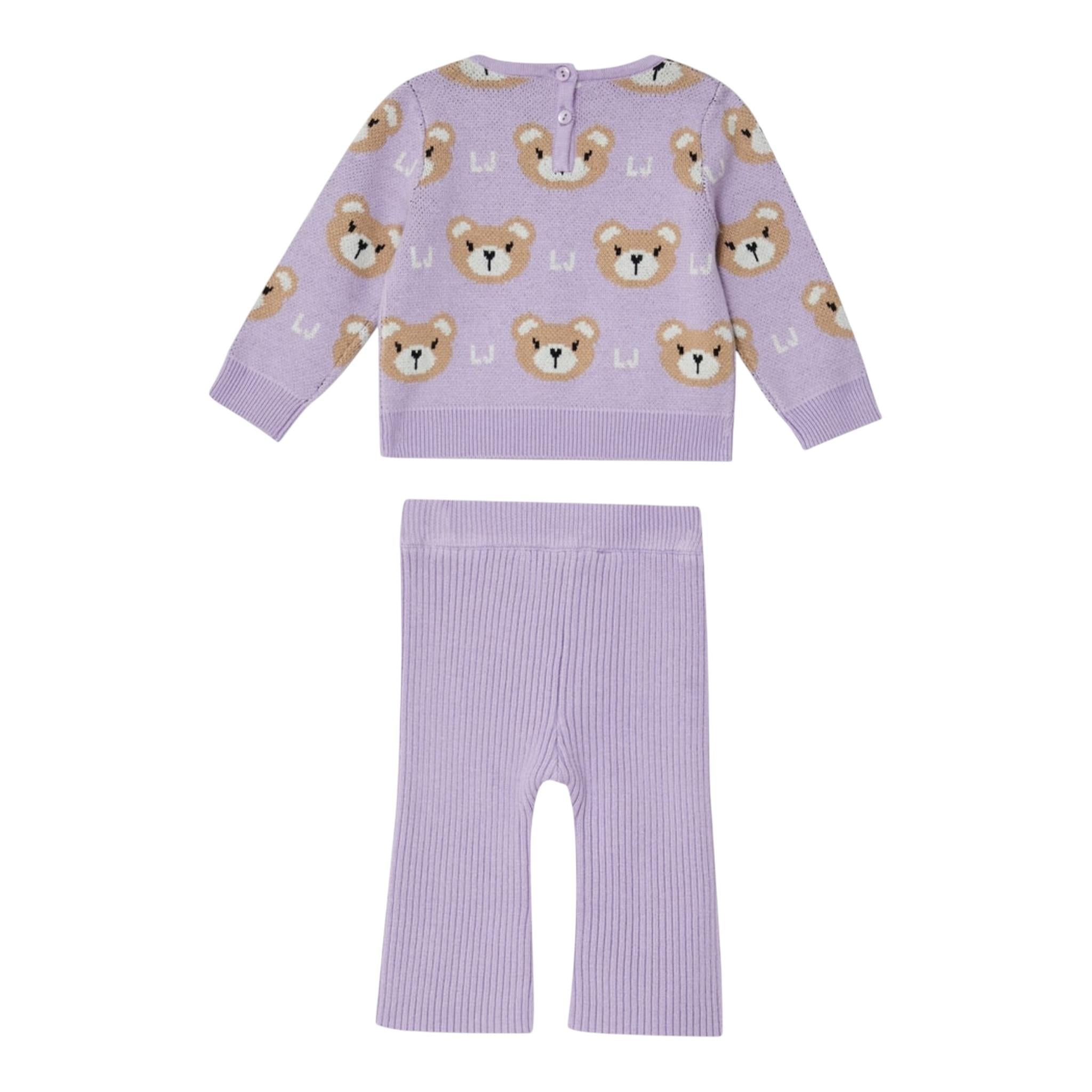 LIU JO completo 2 pezzi maglia-pantalone tinta unita Lilla per Neonata HF4052 LILLA LIU JO