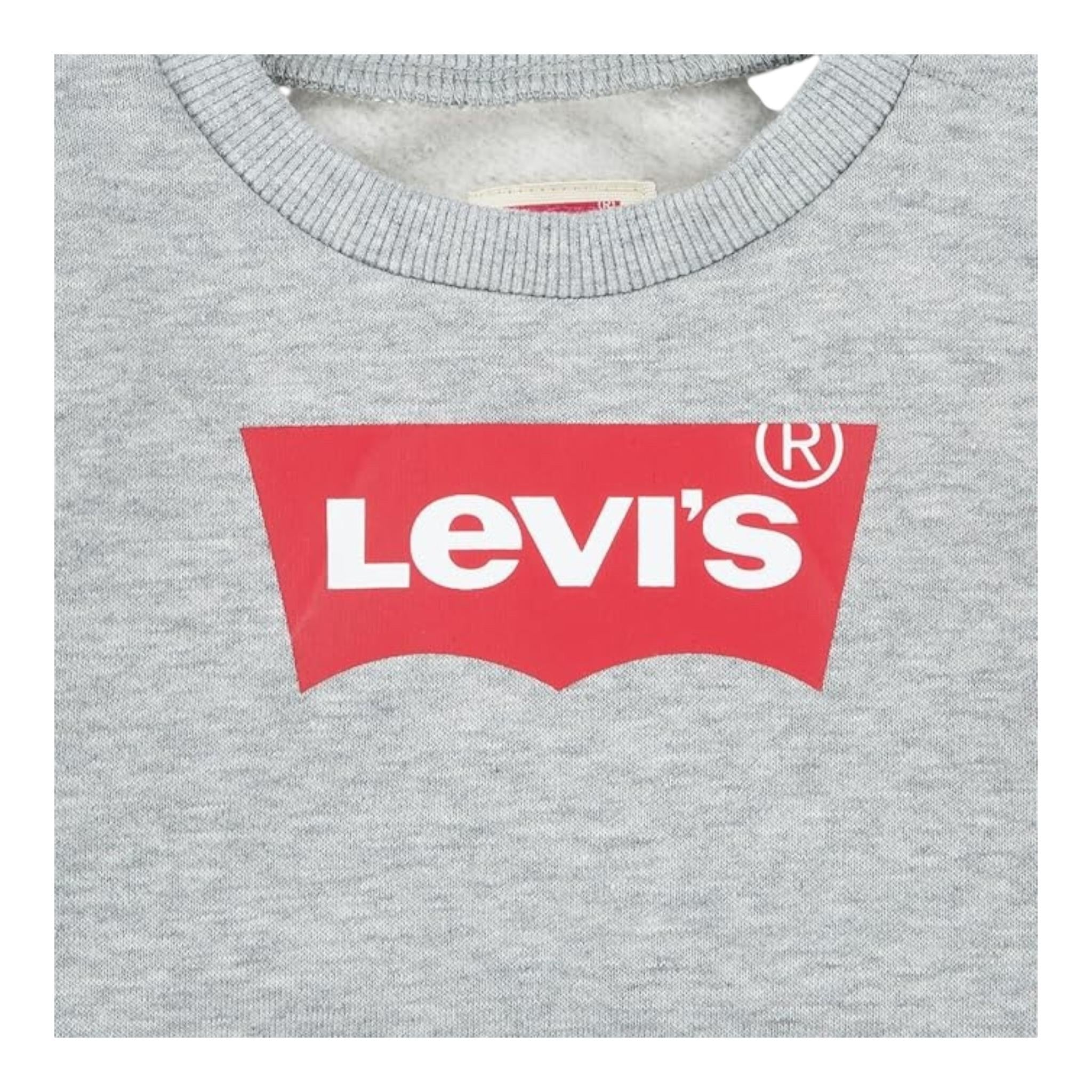 LEVI'S felpa chiusa girocollo tinta unita con stampa logo Grigio per Bambino 8E9079X GRIGIO LEVI'S
