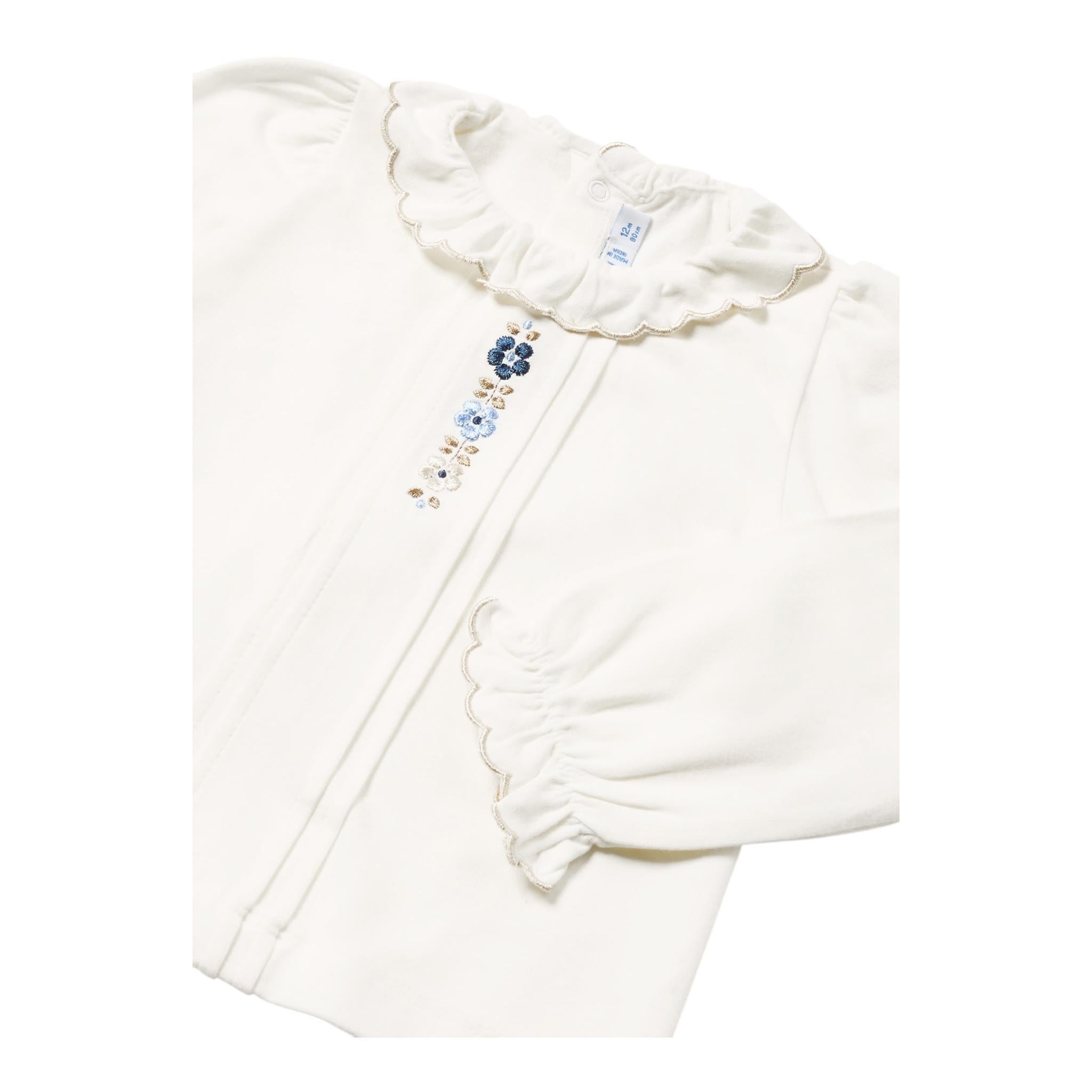 MAYORAL shirt tinta unita con colletto e ricami Panna per Neonata 2194 PANNA MAYORAL