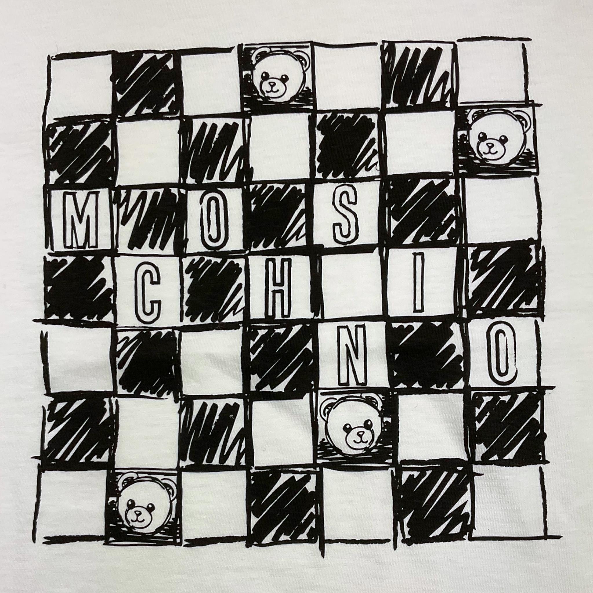 MOSCHINO t-shirt tinta unita girocollo con stampa Bianco per Bambino HUM05G BIANCO MOSCHINO