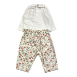 MOSCHINO completo 2pz shirt-pantalone con fantasia fiori Panna per Neonata MDK03F PANNA MOSCHINO