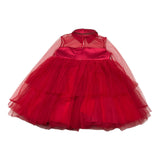 ELISABETTA FRANCHI abito tinta unita con tulle e trasparenze Rosso per Bambina EFAB539 ROSSO ELISABETTA FRANCHI