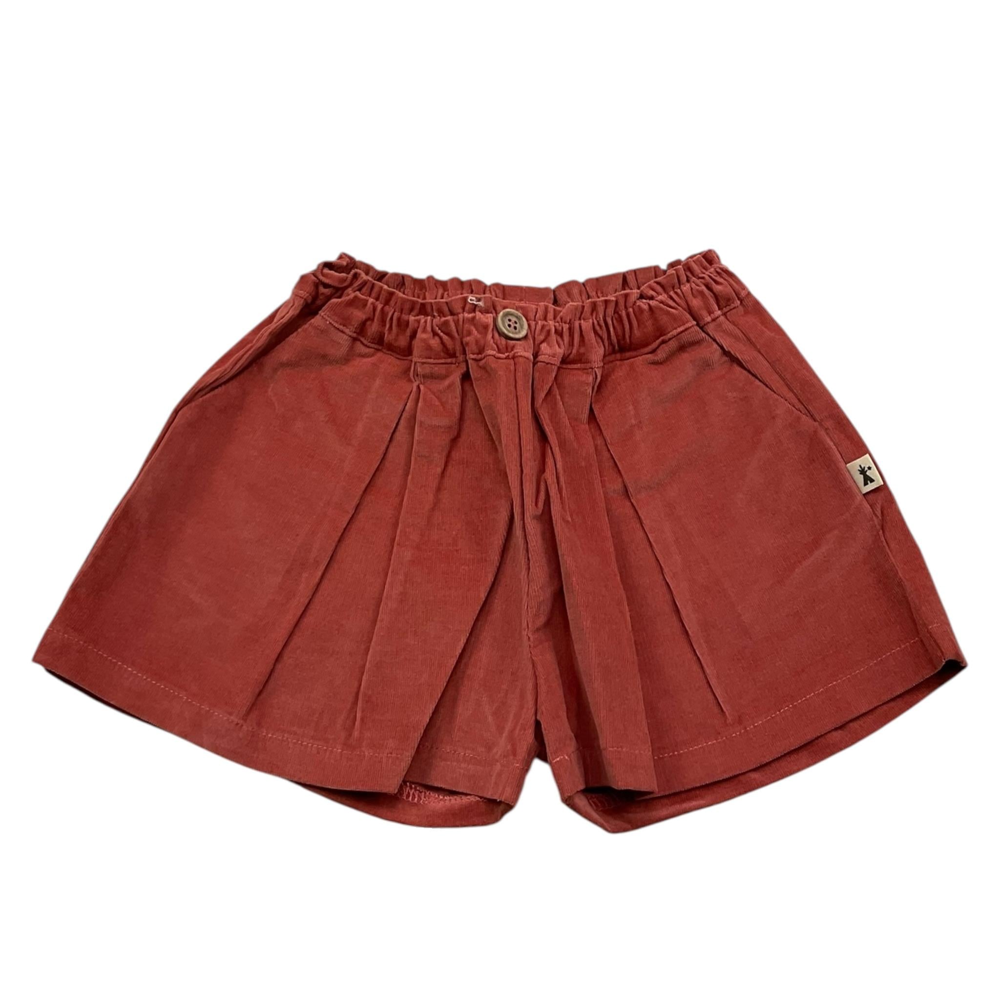PETIT INDI short tinta unita con elastico in vita Corallo per Neonata AW24BK5719 CORALLO PETIT INDI
