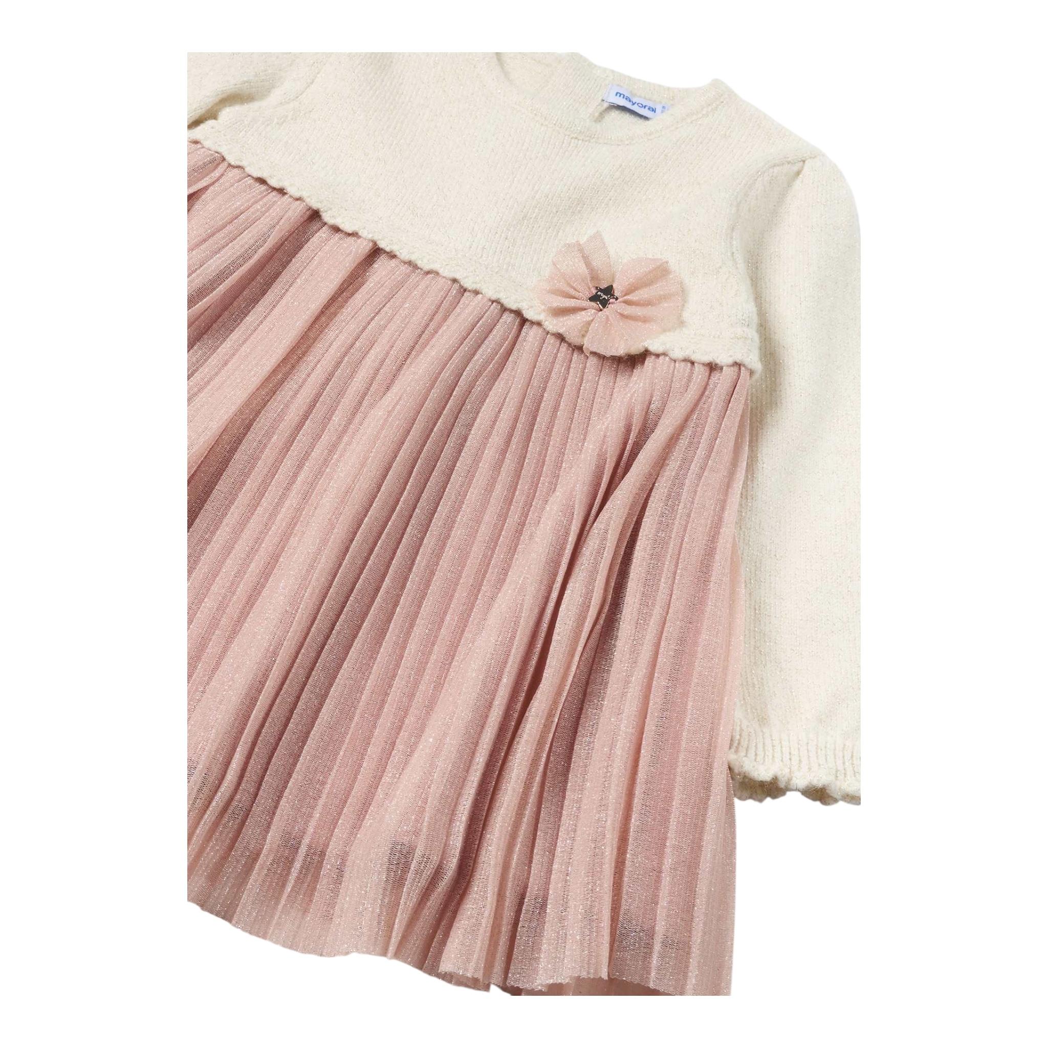 MAYORAL abito manica lunga con gonna in contrasto Rosa per Neonata 2906X ROSA MAYORAL