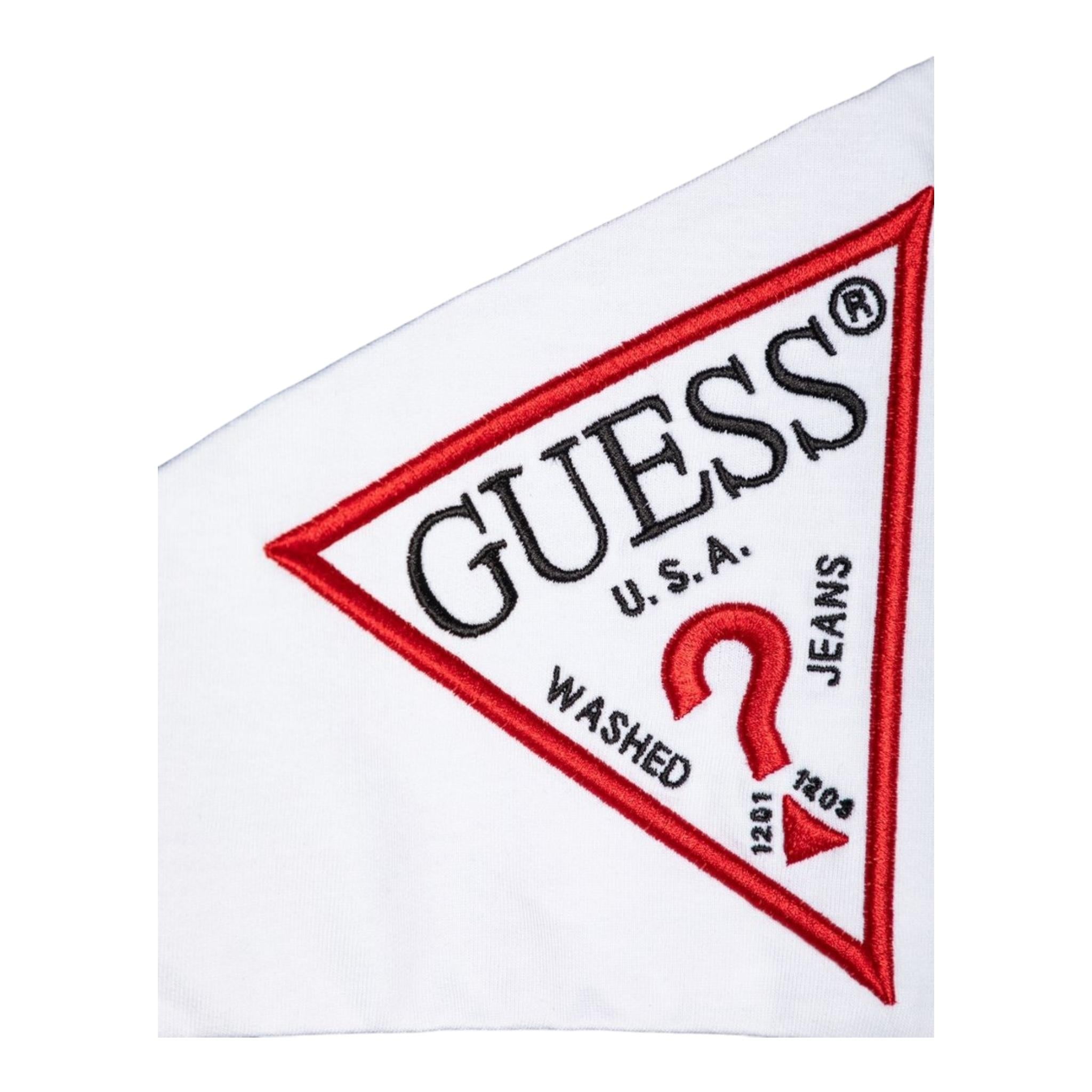 GUESS felpa girocollo tinta unita con stampa Nero per Bambino N4YQ04KA6R4X NERO GUESS